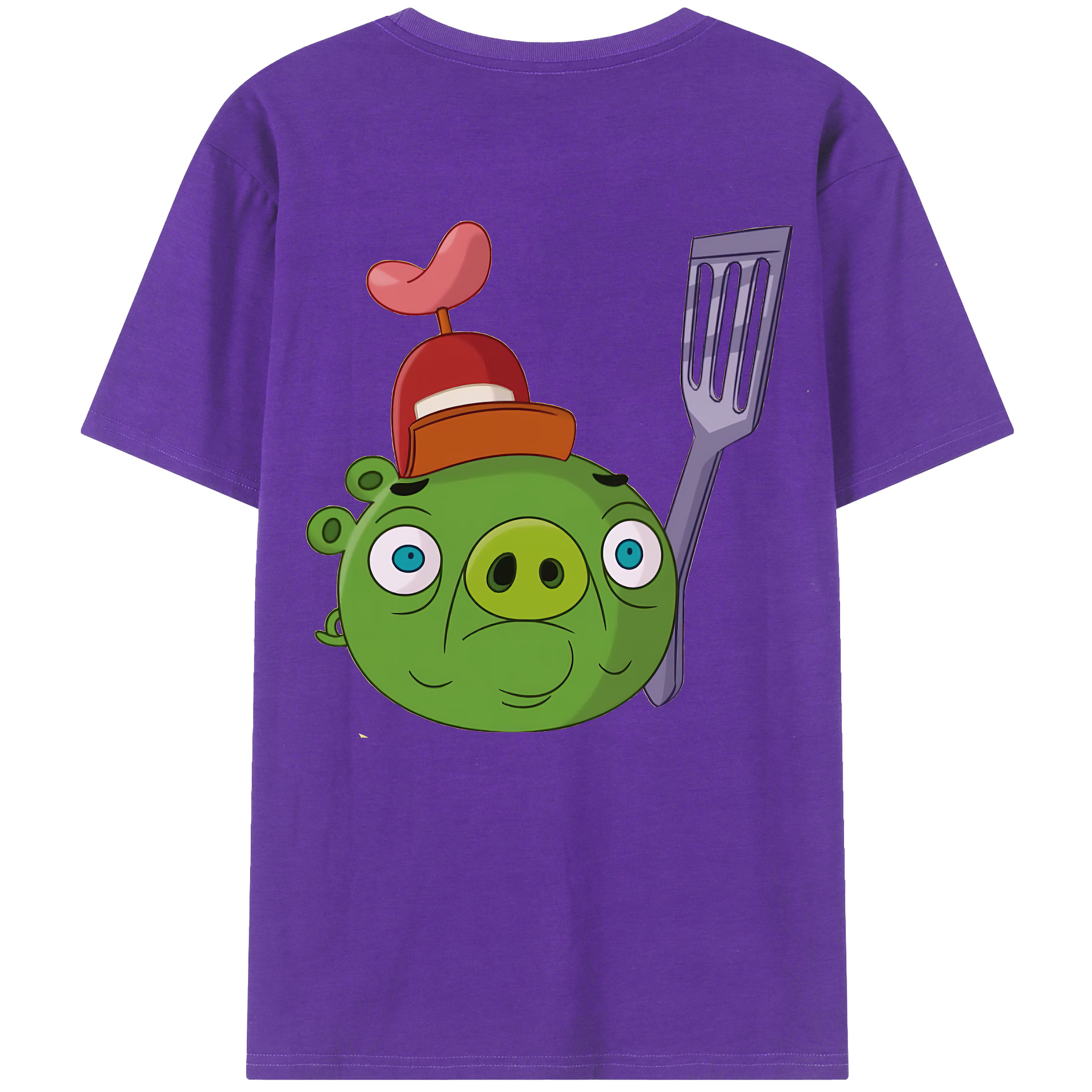 （画像用） Angry Birds アングリーバード 綿100％ メンズ半袖Tシャツ（バックプリント） 通気性