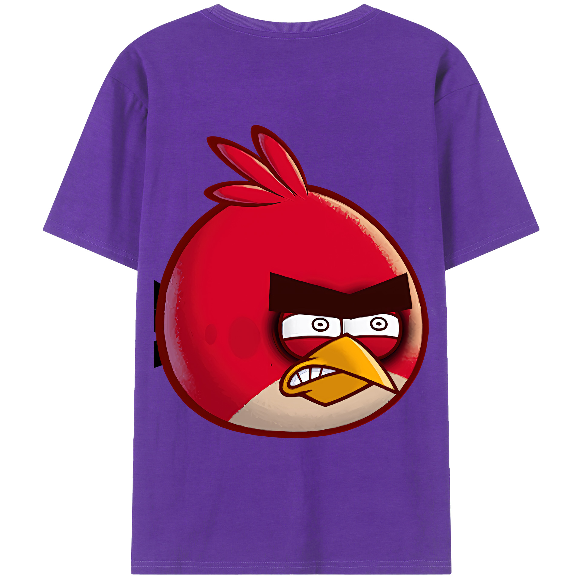 （画像用） Angry Birds アングリーバード 綿100％ メンズ半袖Tシャツ（バックプリント） 通気性