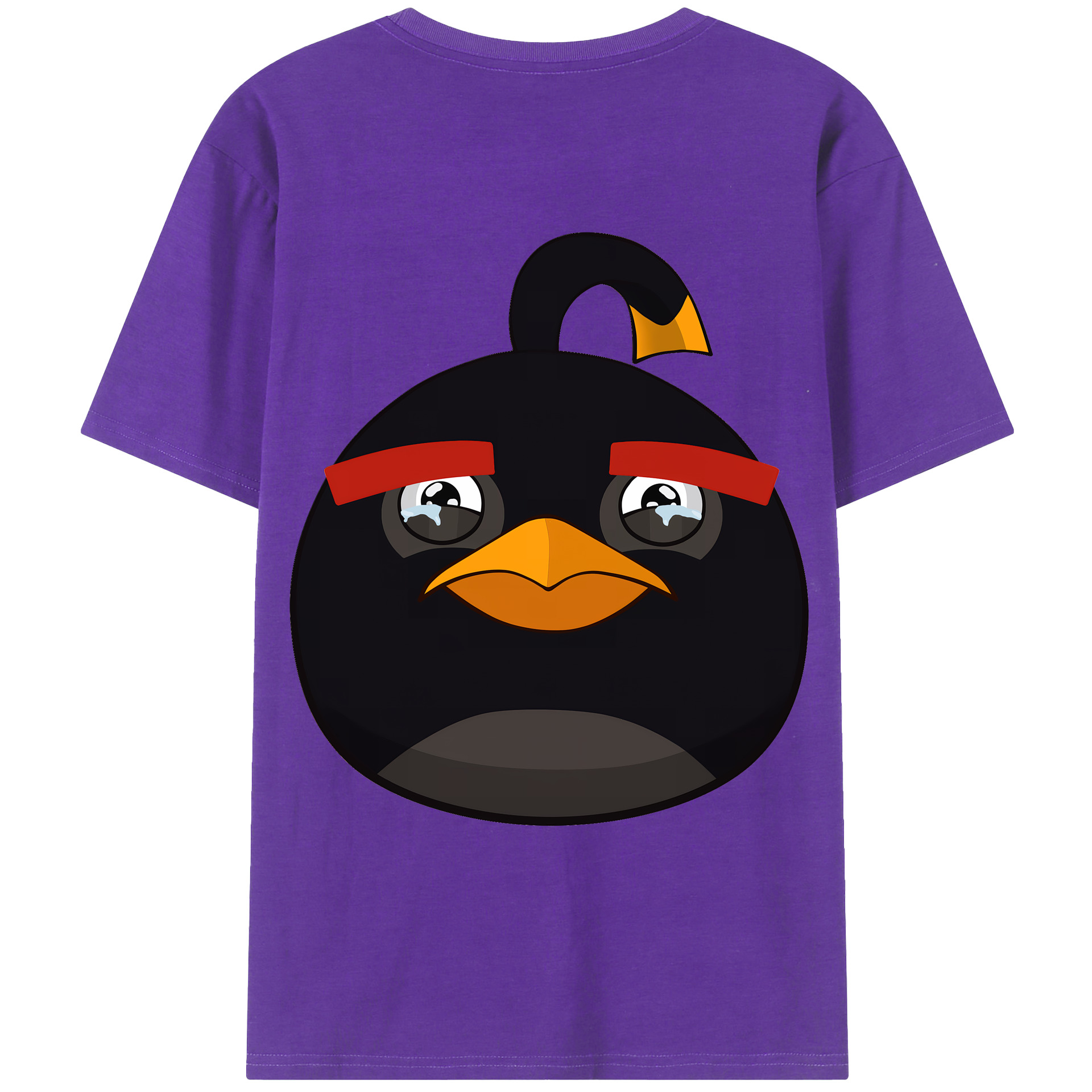 （画像用） Angry Birds アングリーバード 綿100％ メンズ半袖Tシャツ（バックプリント） 通気性