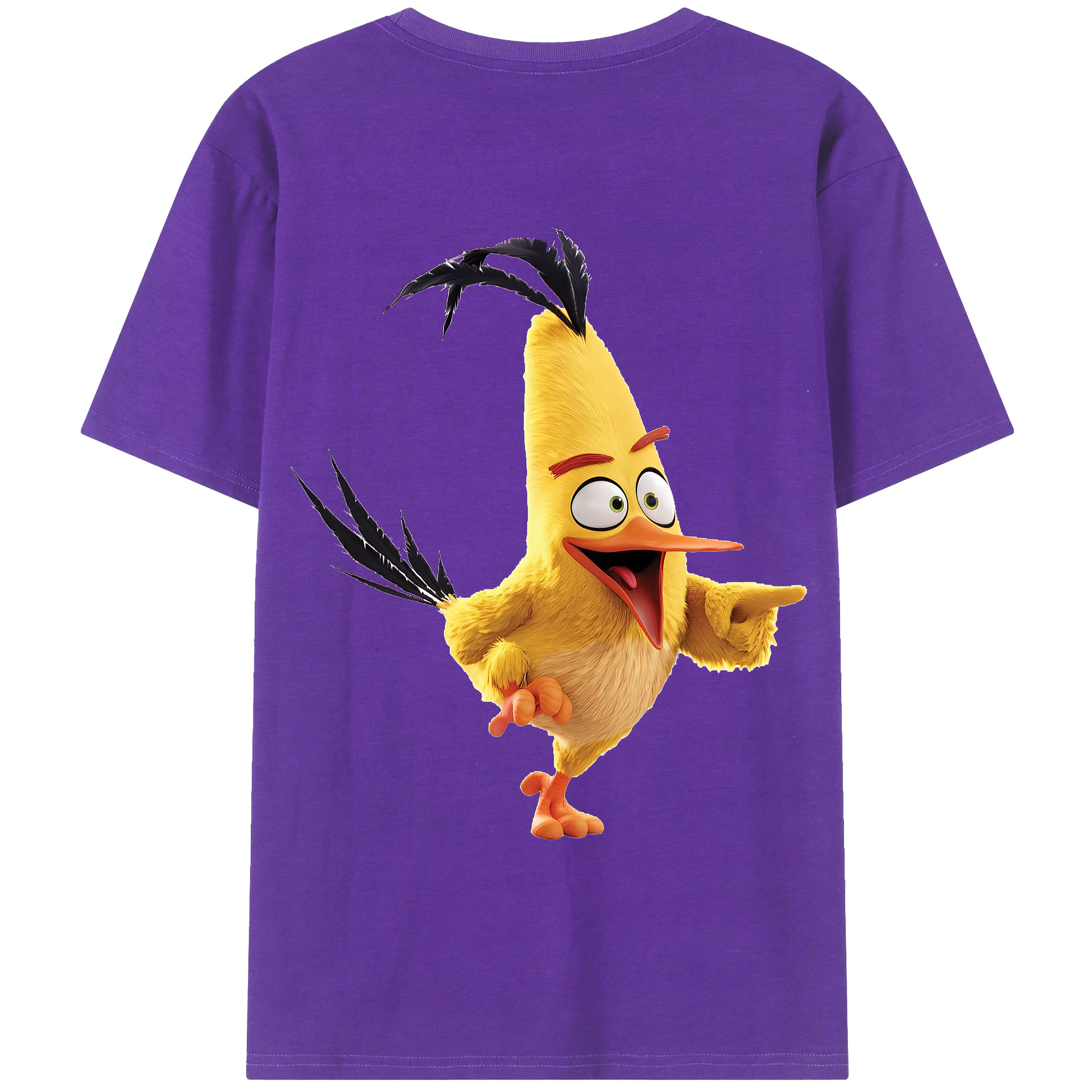 （画像用） Angry Birds アングリーバード 綿100％ メンズ半袖Tシャツ（バックプリント） 通気性