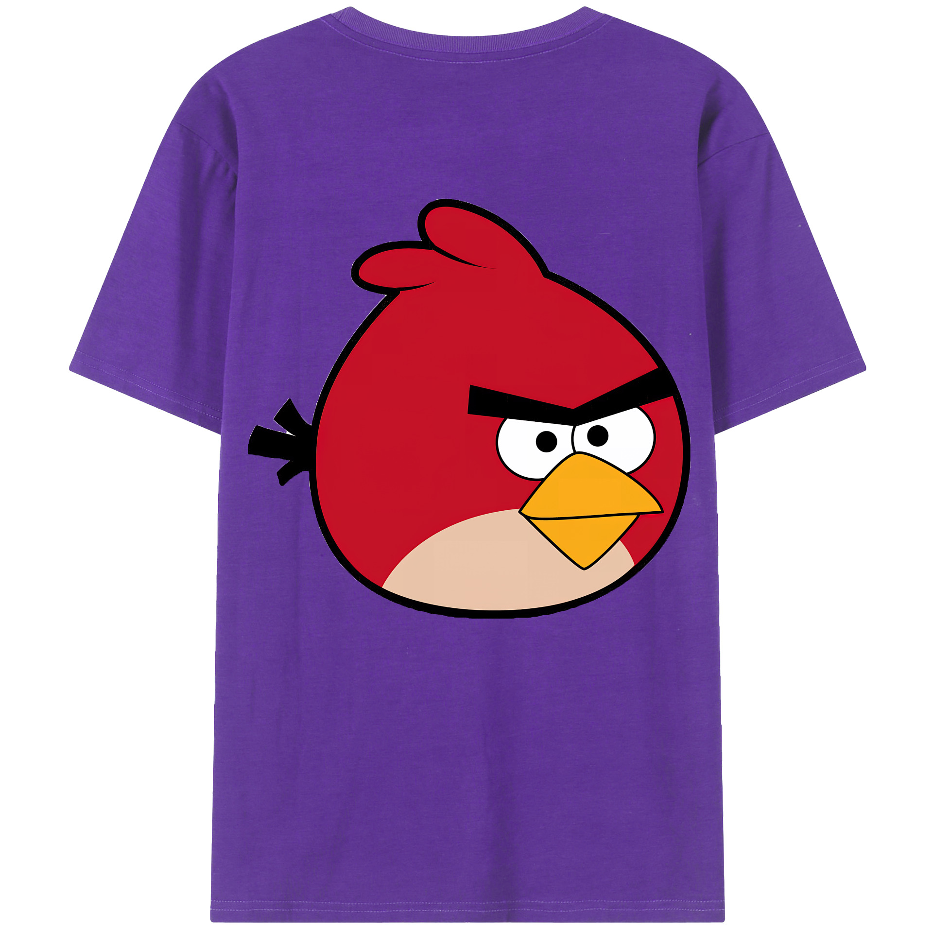 （画像用） Angry Birds アングリーバード 綿100％ メンズ半袖Tシャツ（バックプリント） 通気性