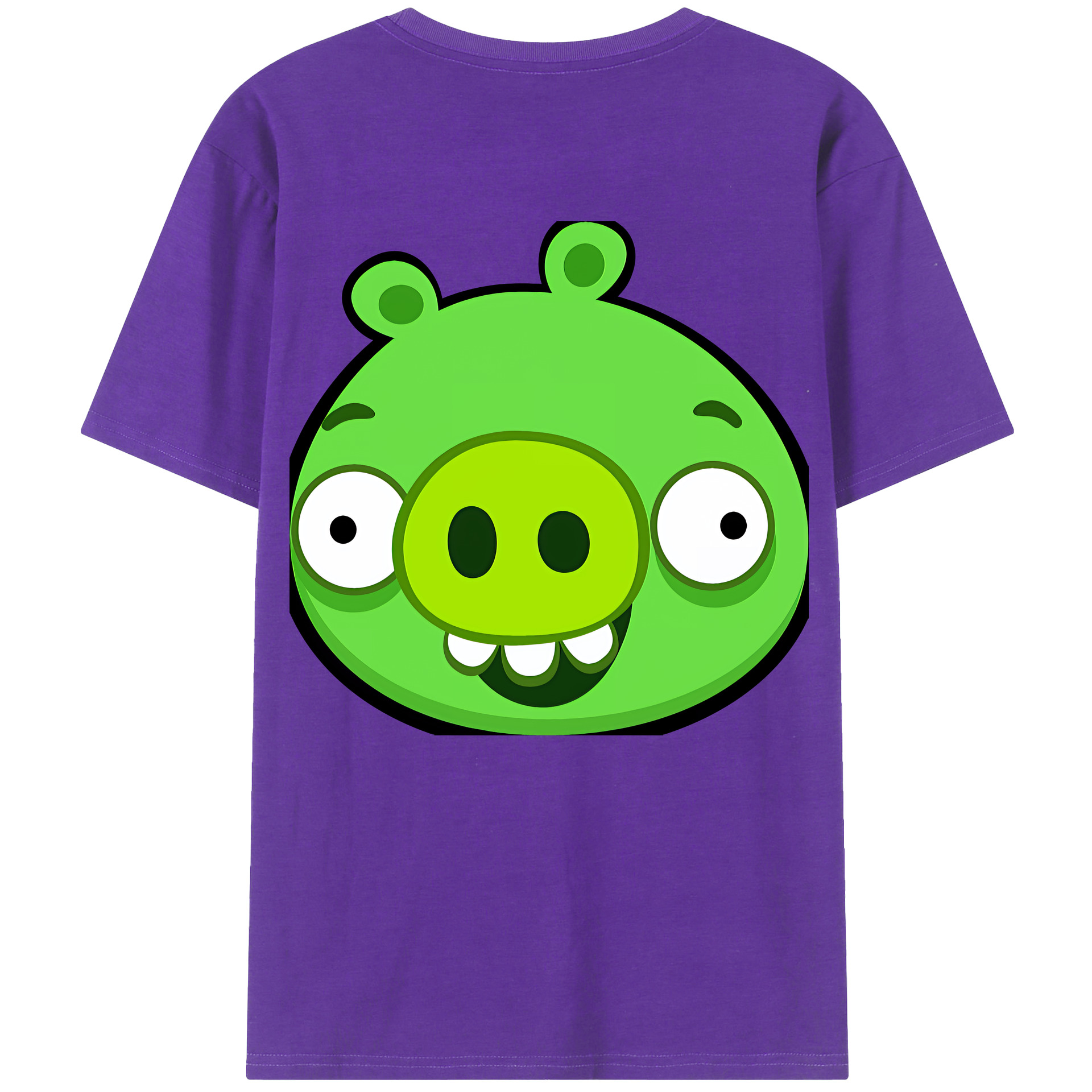 （画像用） Angry Birds アングリーバード 綿100％ メンズ半袖Tシャツ（バックプリント） 通気性