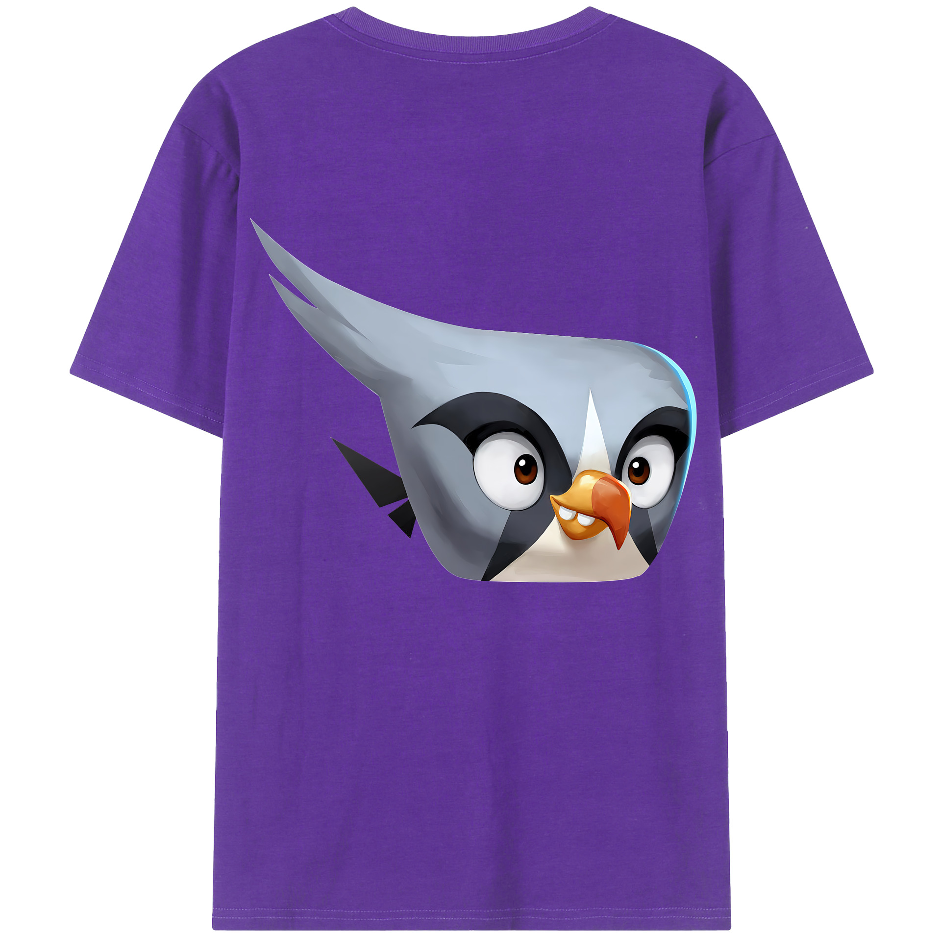 （画像用） Angry Birds アングリーバード 綿100％ メンズ半袖Tシャツ（バックプリント） 通気性
