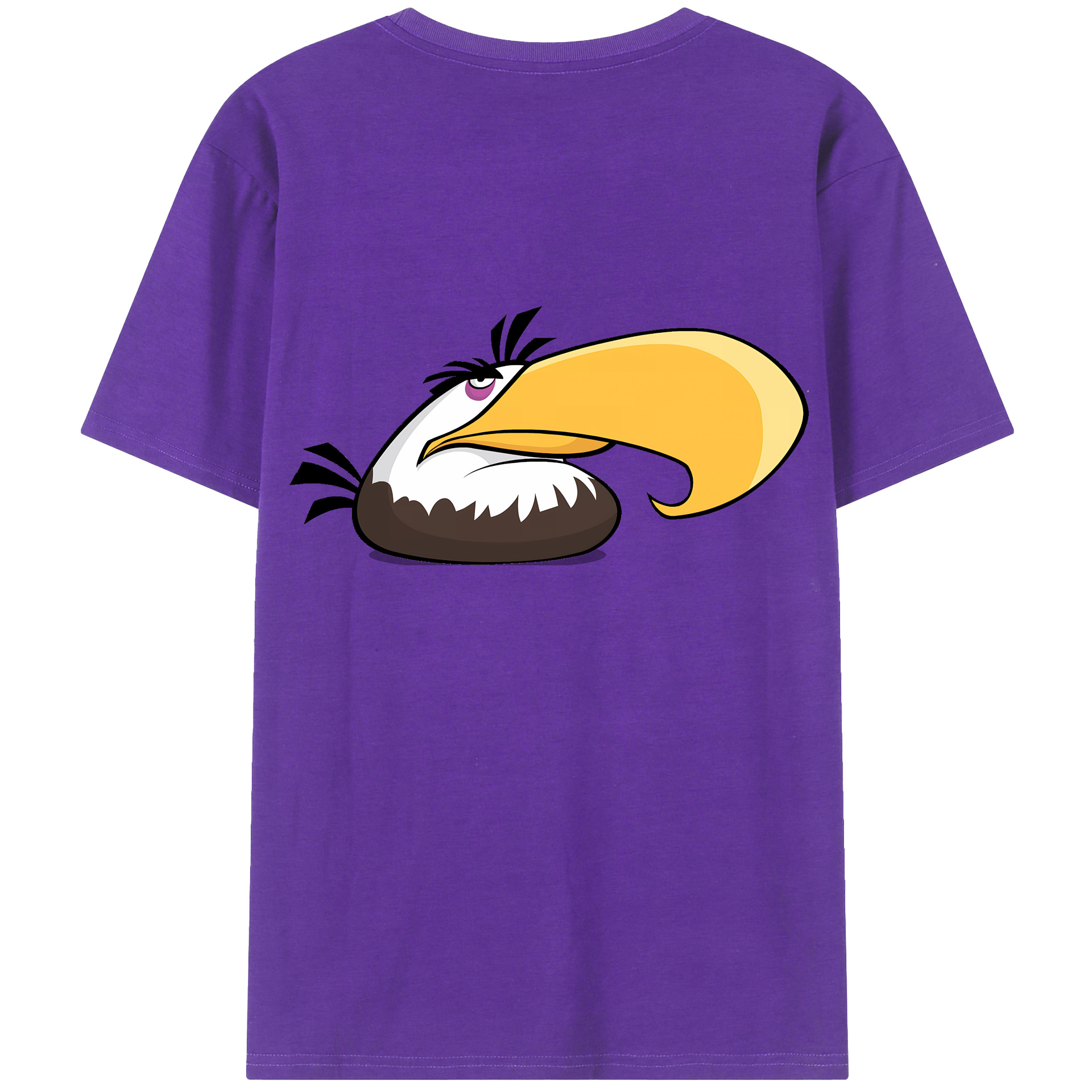 （画像用） Angry Birds アングリーバード 綿100％ メンズ半袖Tシャツ（バックプリント） 通気性