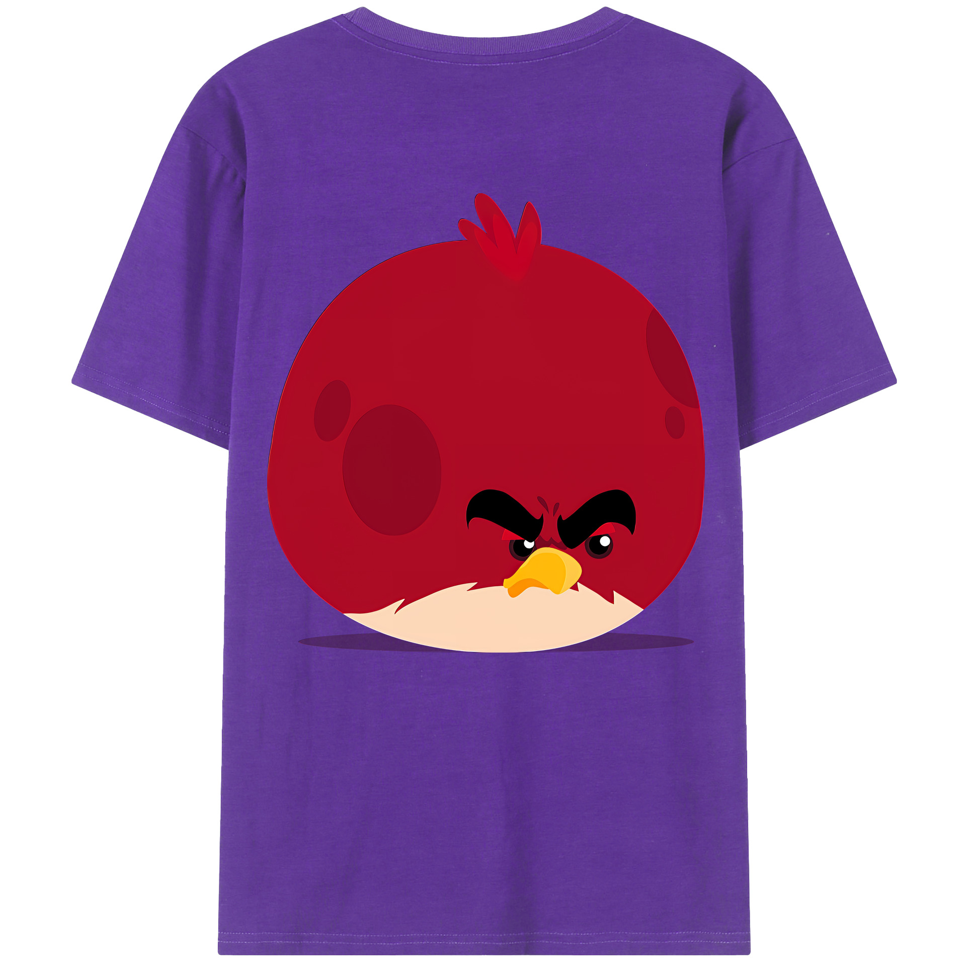 （画像用） Angry Birds アングリーバード 綿100％ メンズ半袖Tシャツ（バックプリント） 通気性