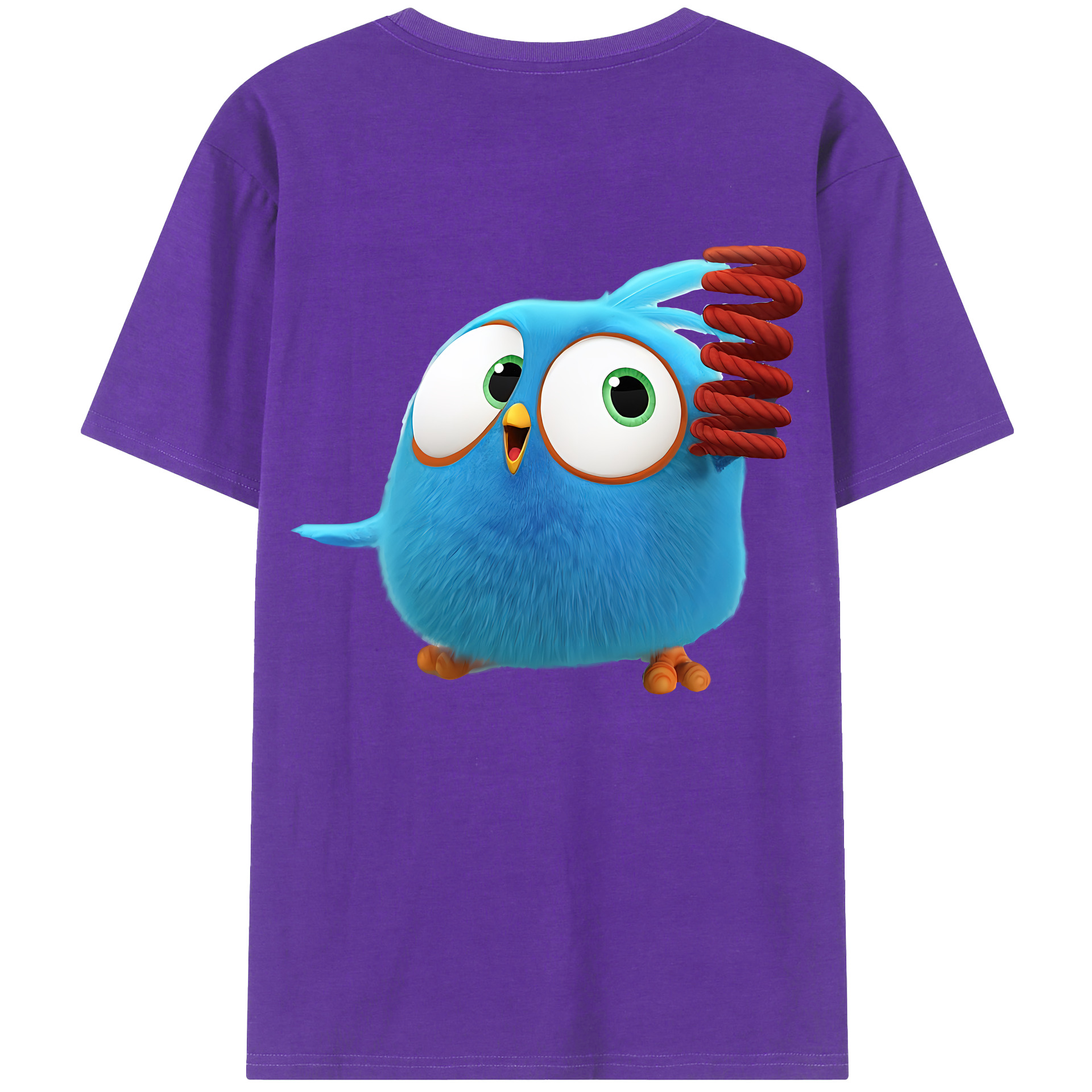 （画像用） Angry Birds アングリーバード 綿100％ メンズ半袖Tシャツ（バックプリント） 通気性