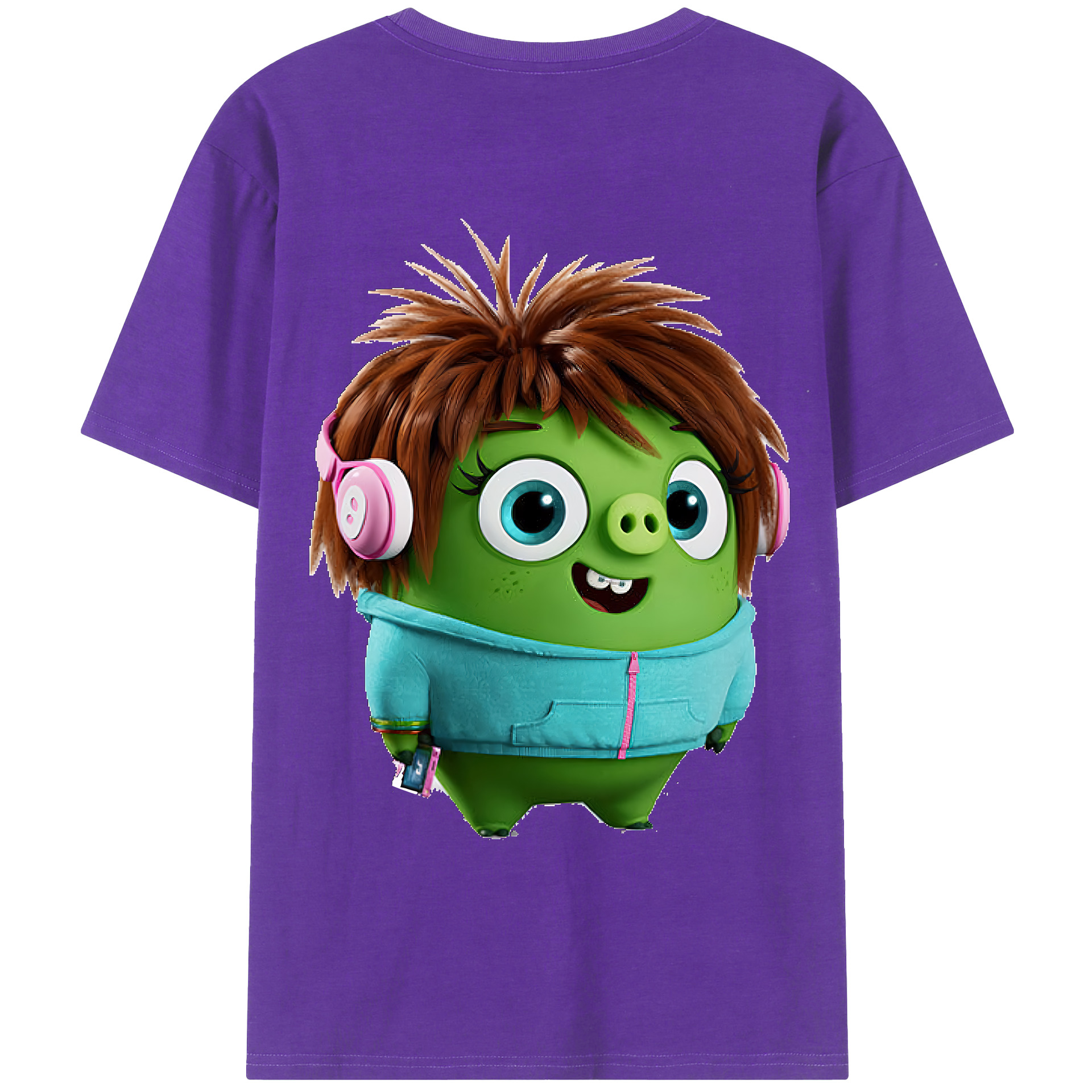 （画像用） Angry Birds アングリーバード 綿100％ メンズ半袖Tシャツ（バックプリント） 通気性