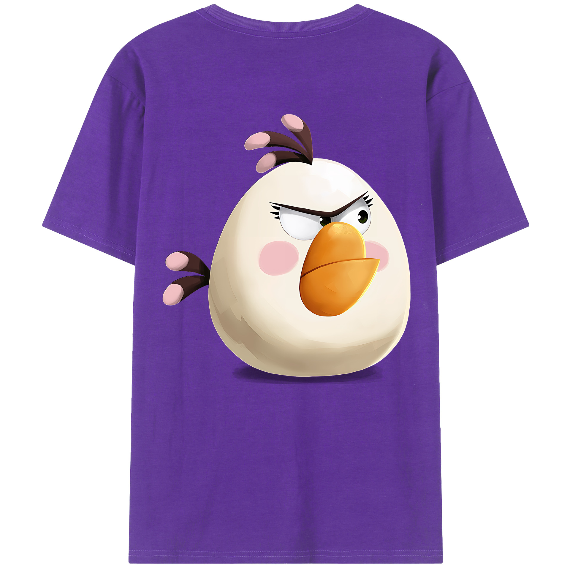 （画像用） Angry Birds アングリーバード 綿100％ メンズ半袖Tシャツ（バックプリント） 通気性
