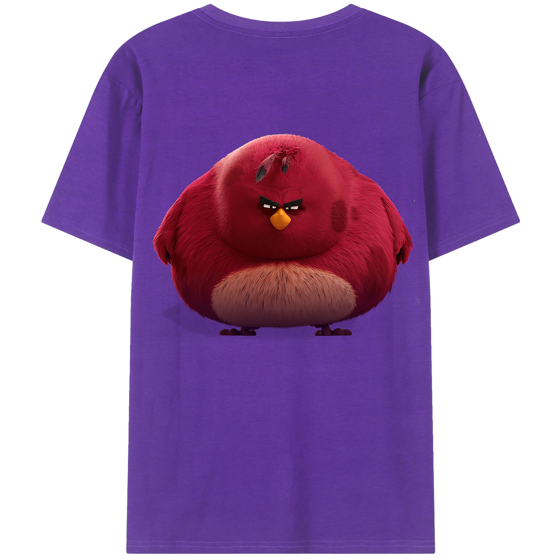 （画像用） Angry Birds アングリーバード 綿100％ メンズ半袖Tシャツ（バックプリント） 通気性