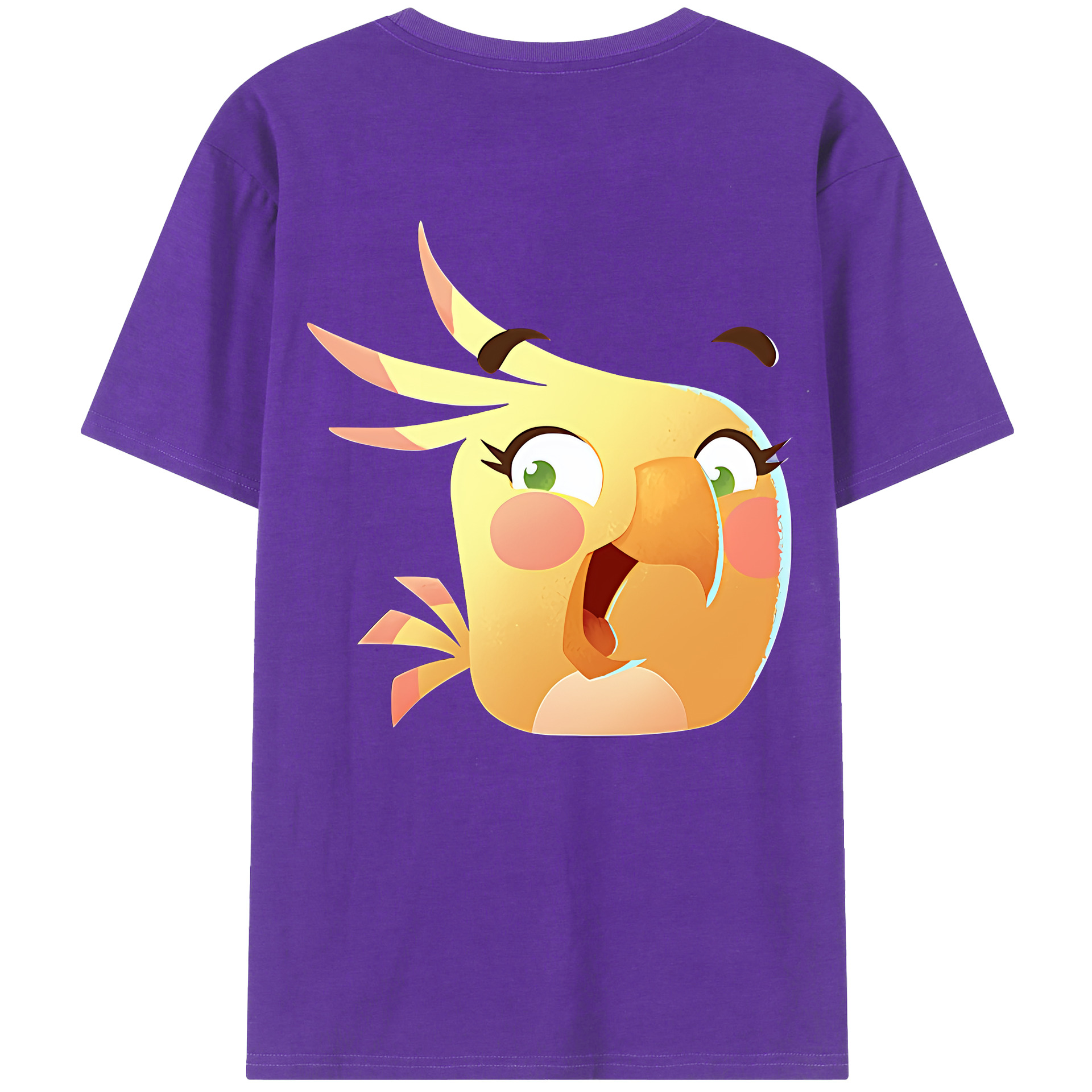 （画像用） Angry Birds アングリーバード 綿100％ メンズ半袖Tシャツ（バックプリント） 通気性