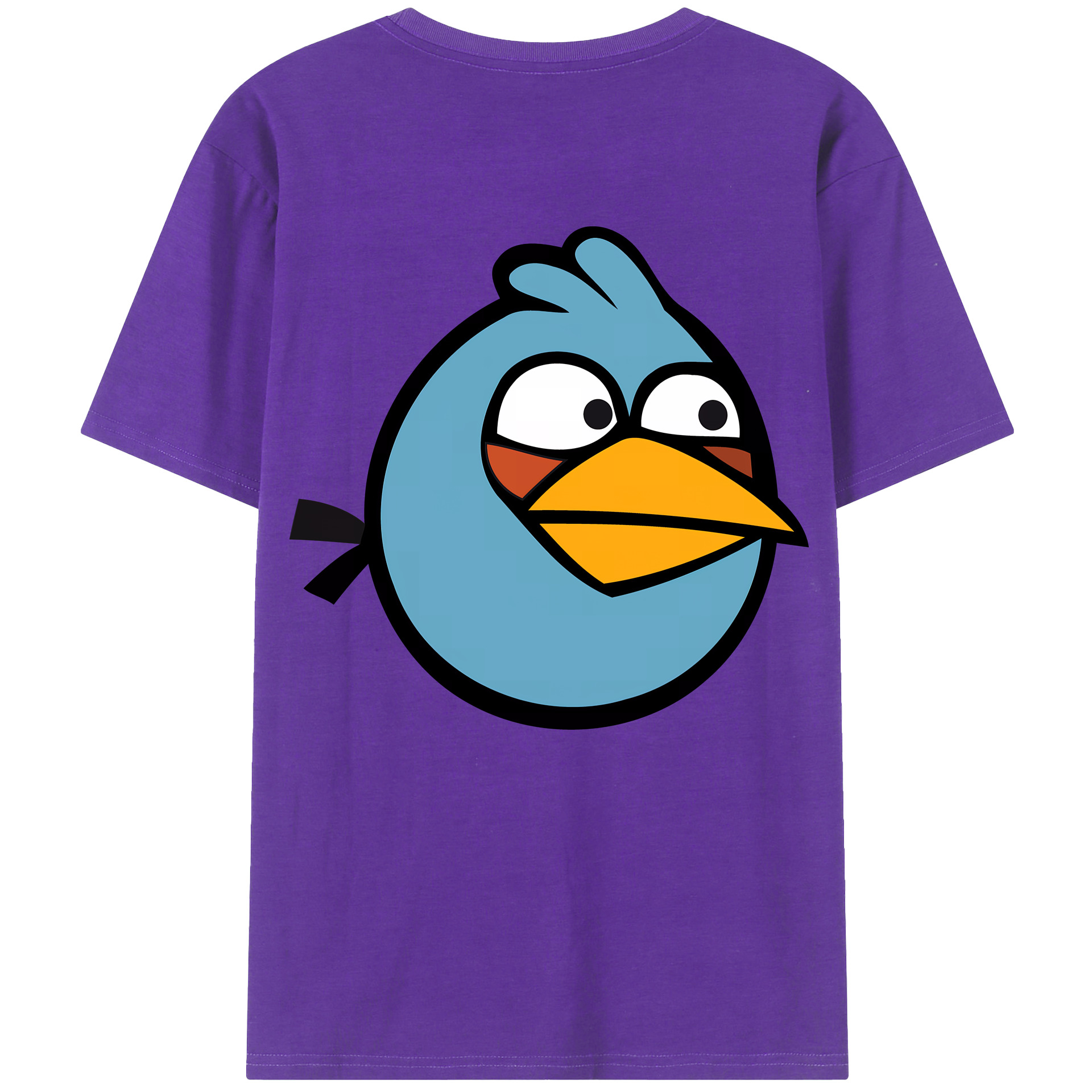 （画像用） Angry Birds アングリーバード 綿100％ メンズ半袖Tシャツ（バックプリント） 通気性
