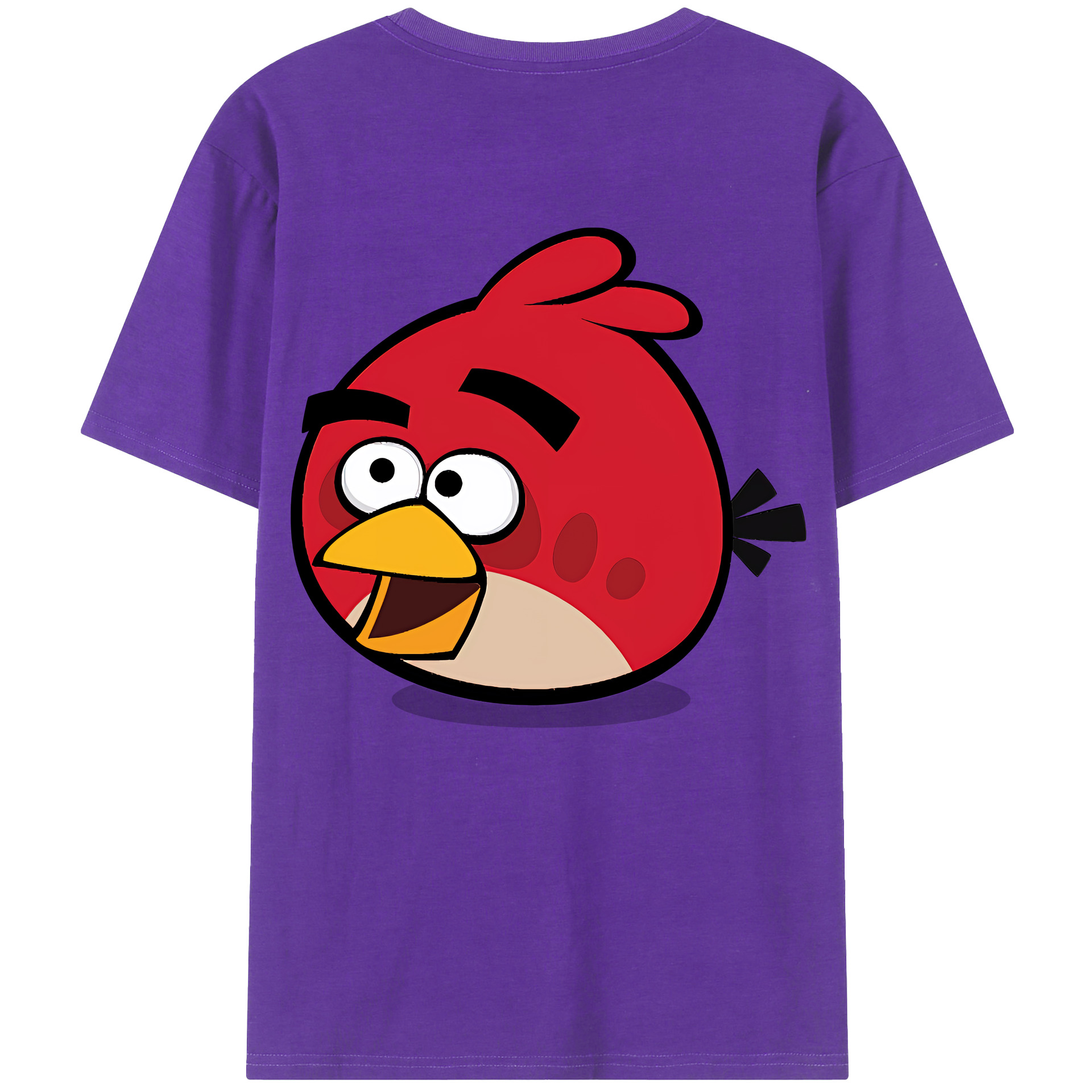 （画像用） Angry Birds アングリーバード 綿100％ メンズ半袖Tシャツ（バックプリント） 通気性