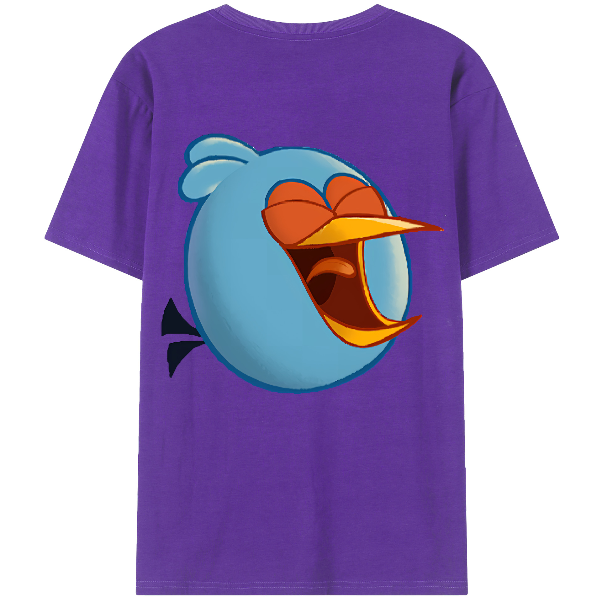 （画像用） Angry Birds アングリーバード 綿100％ メンズ半袖Tシャツ（バックプリント） 通気性