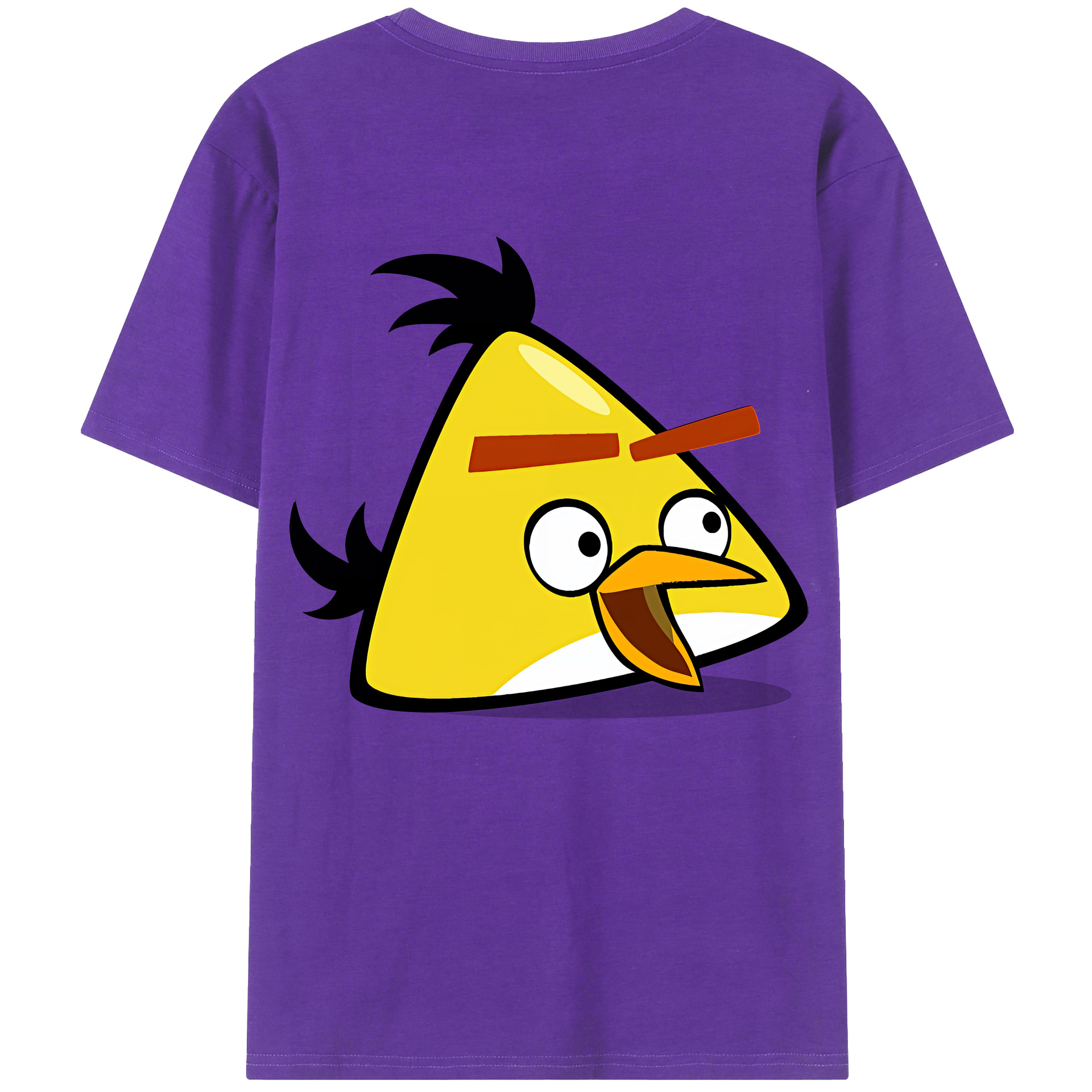 （画像用） Angry Birds アングリーバード 綿100％ メンズ半袖Tシャツ（バックプリント） 通気性