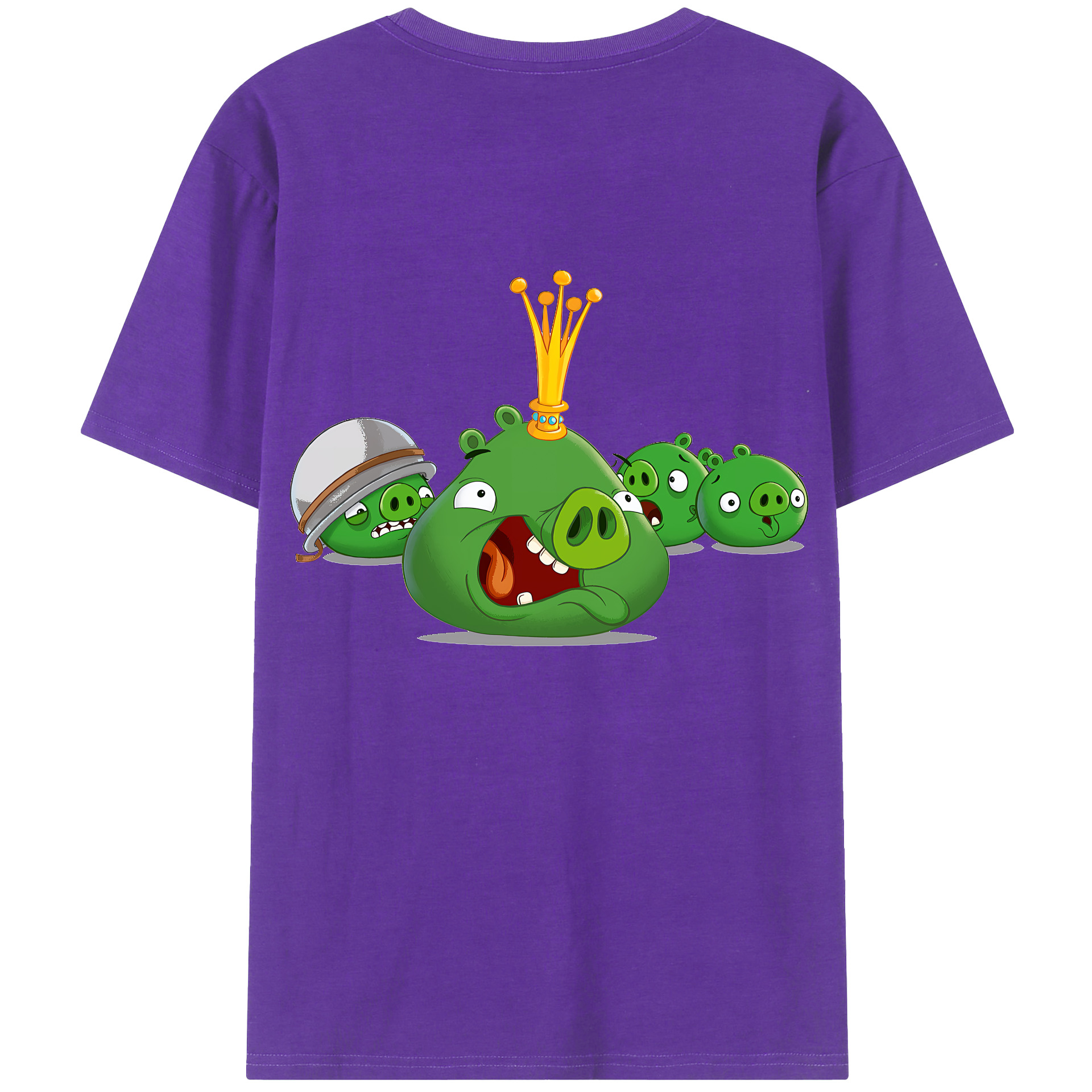 （画像用） Angry Birds アングリーバード 綿100％ メンズ半袖Tシャツ（バックプリント） 通気性