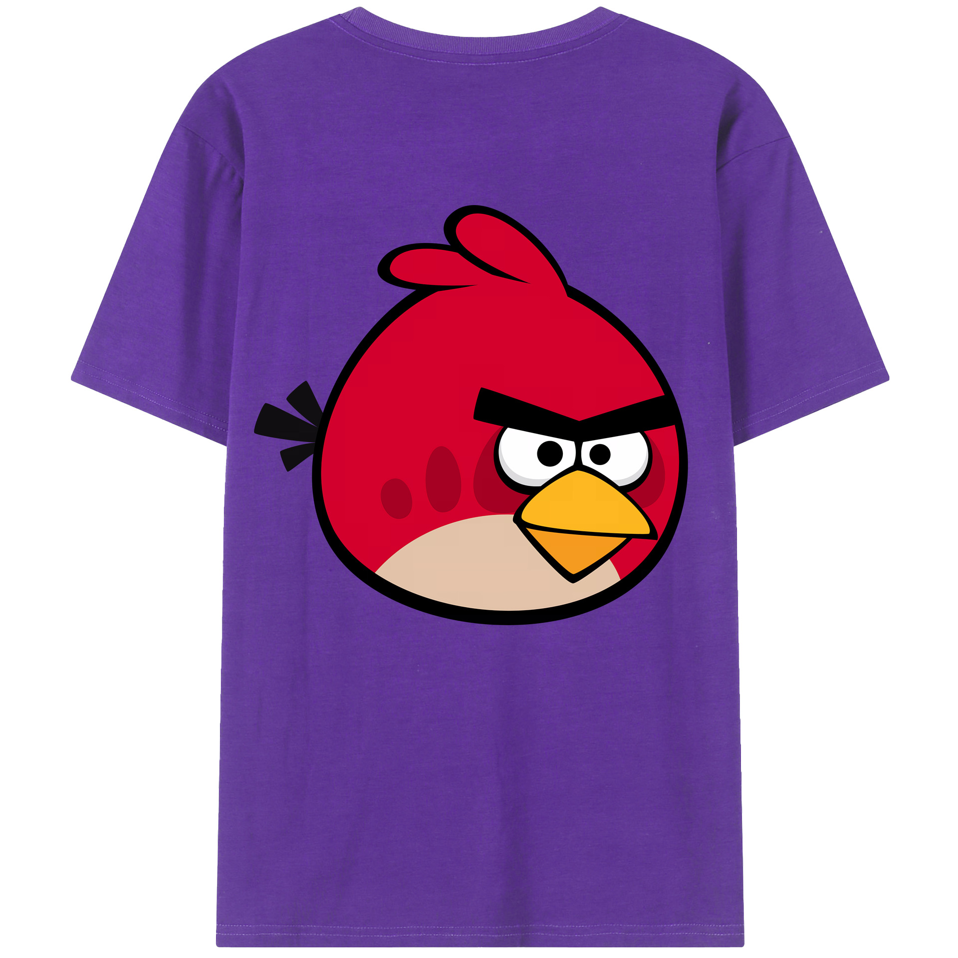 （画像用） Angry Birds アングリーバード 綿100％ メンズ半袖Tシャツ（バックプリント） 通気性