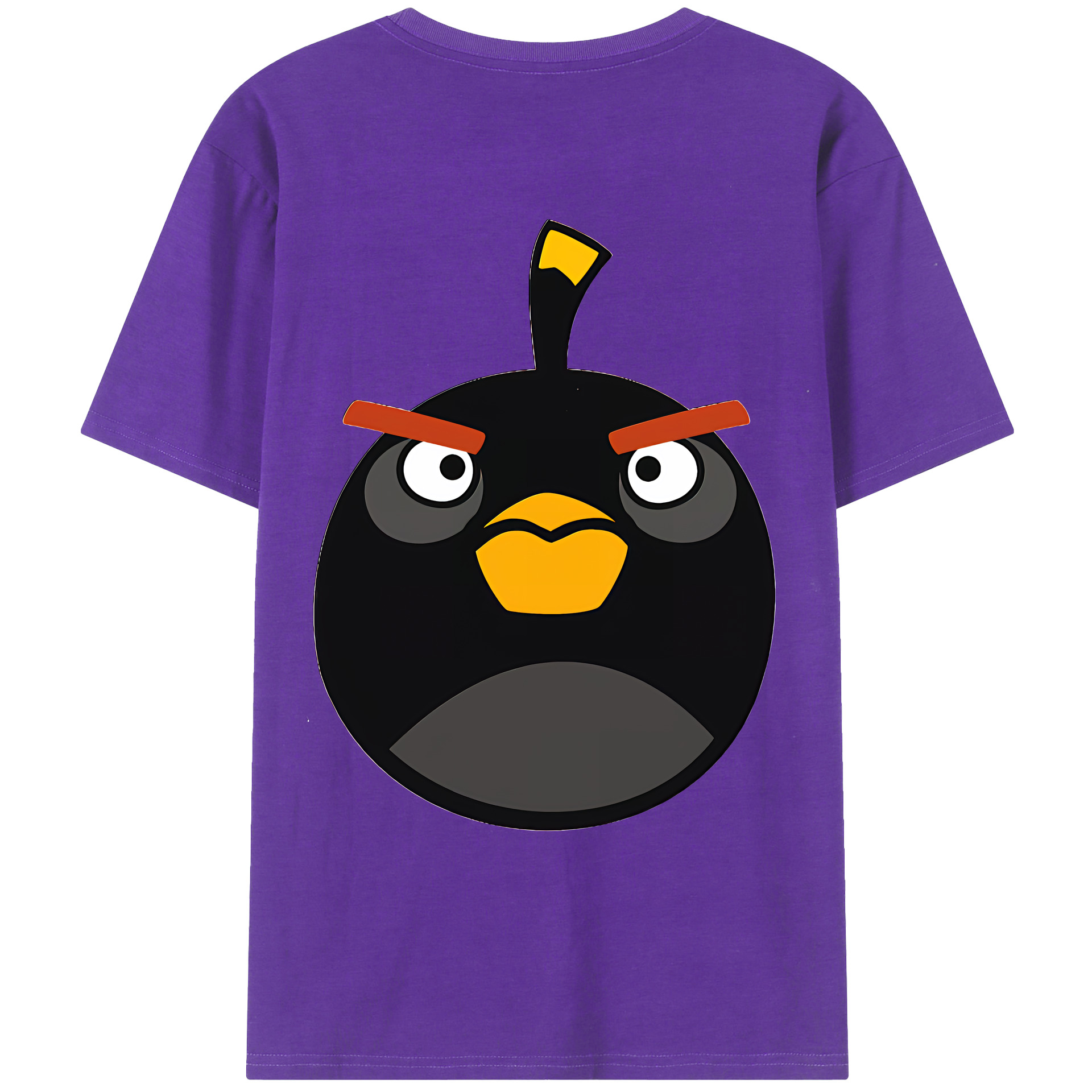 （画像用） Angry Birds アングリーバード 綿100％ メンズ半袖Tシャツ（バックプリント） 通気性
