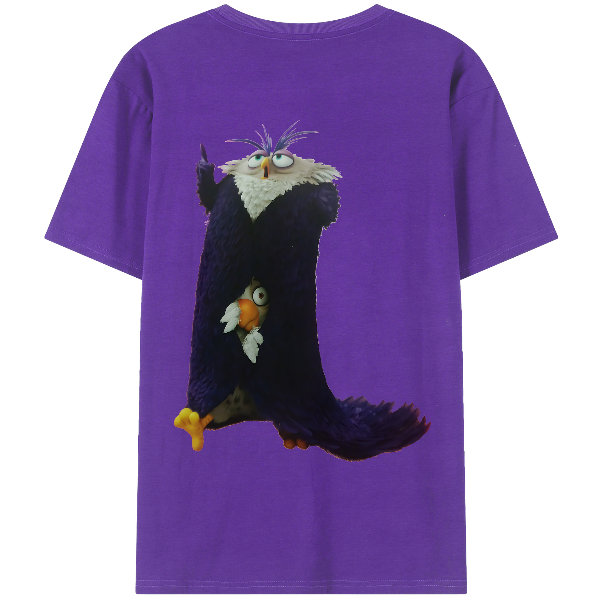 （画像用） Angry Birds アングリーバード 綿100％ メンズ半袖Tシャツ（バックプリント） 通気性