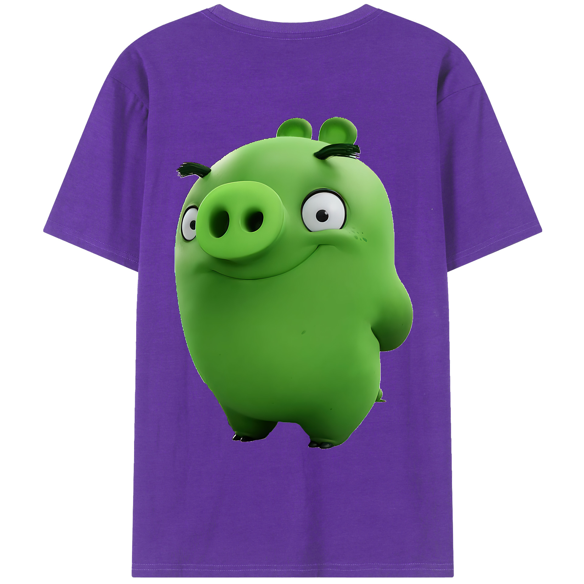 （画像用） Angry Birds アングリーバード 綿100％ メンズ半袖Tシャツ（バックプリント） 通気性
