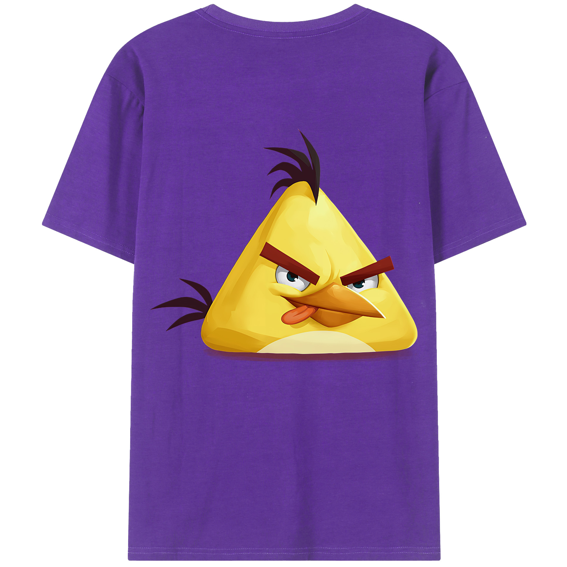 （画像用） Angry Birds アングリーバード 綿100％ メンズ半袖Tシャツ（バックプリント） 通気性