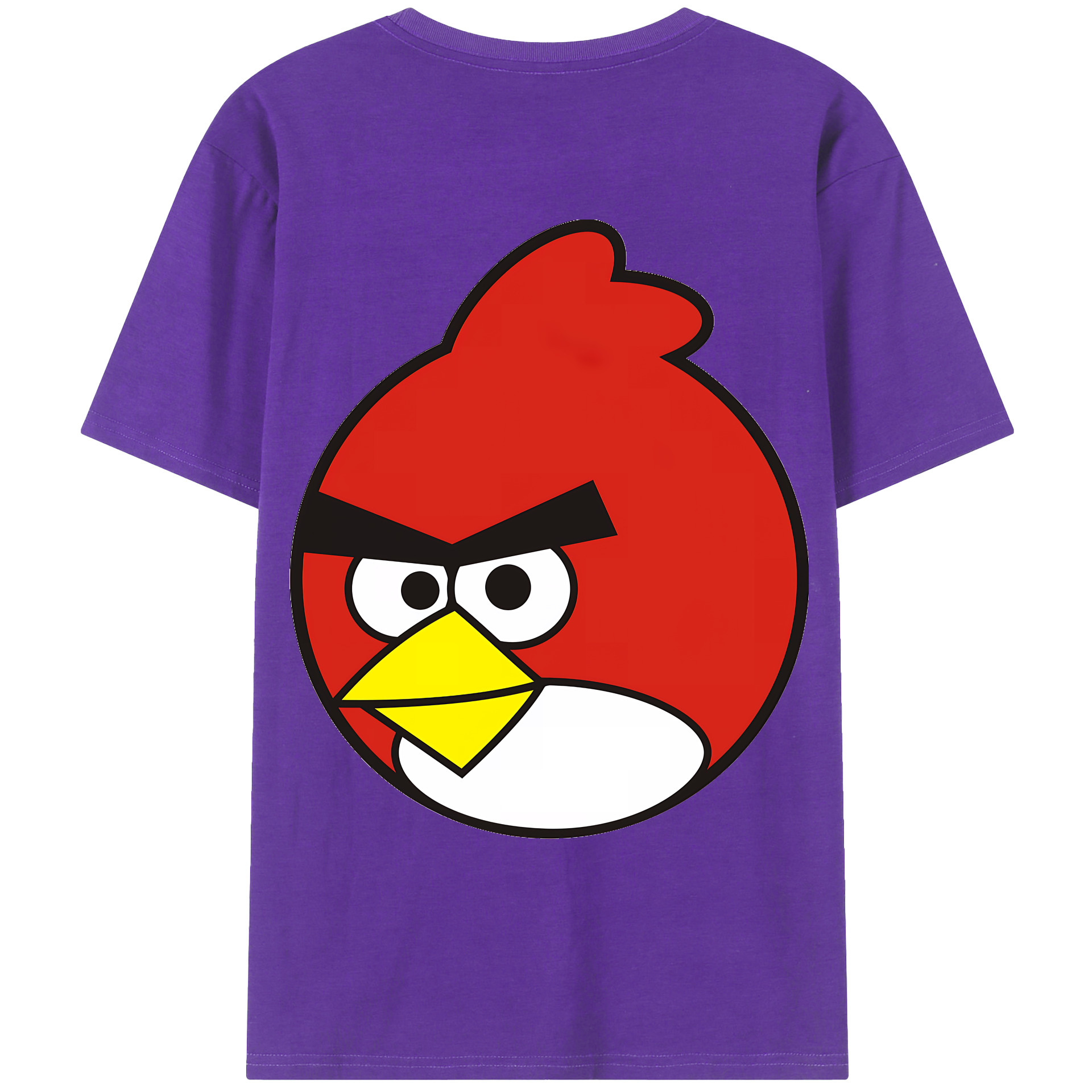 （画像用） Angry Birds アングリーバード 綿100％ メンズ半袖Tシャツ（バックプリント） 通気性