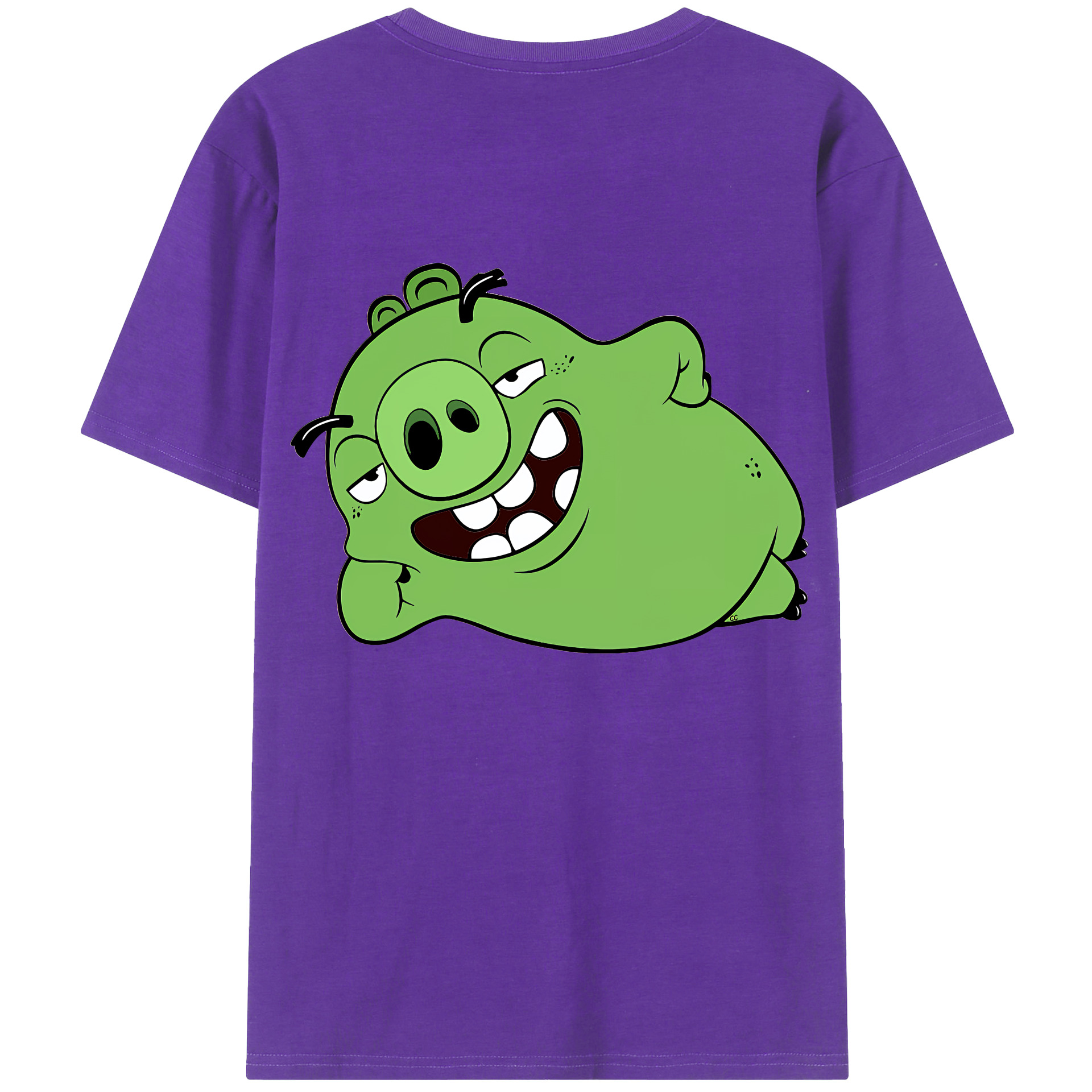 （画像用） Angry Birds アングリーバード 綿100％ メンズ半袖Tシャツ（バックプリント） 通気性