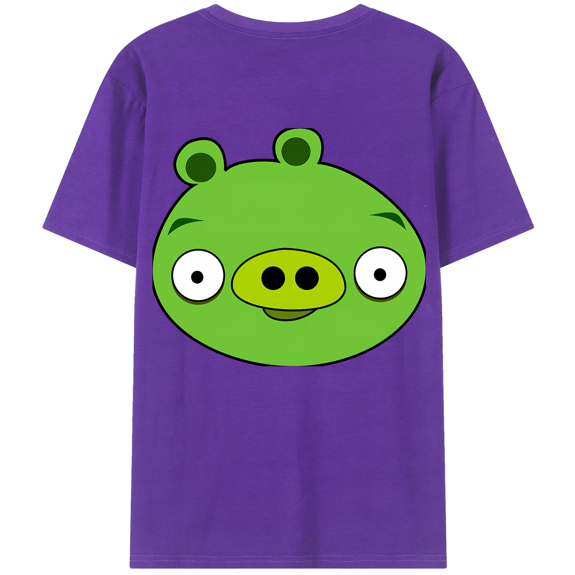 （画像用） Angry Birds アングリーバード 綿100％ メンズ半袖Tシャツ（バックプリント） 通気性