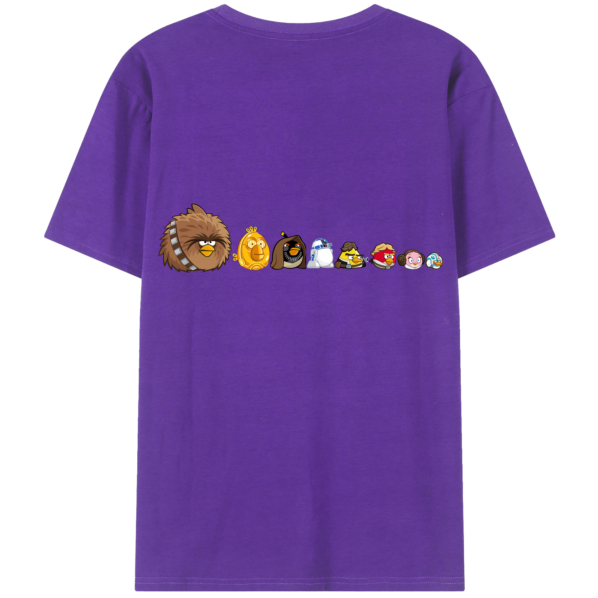 （画像用） Angry Birds アングリーバード 綿100％ メンズ半袖Tシャツ（バックプリント） 通気性