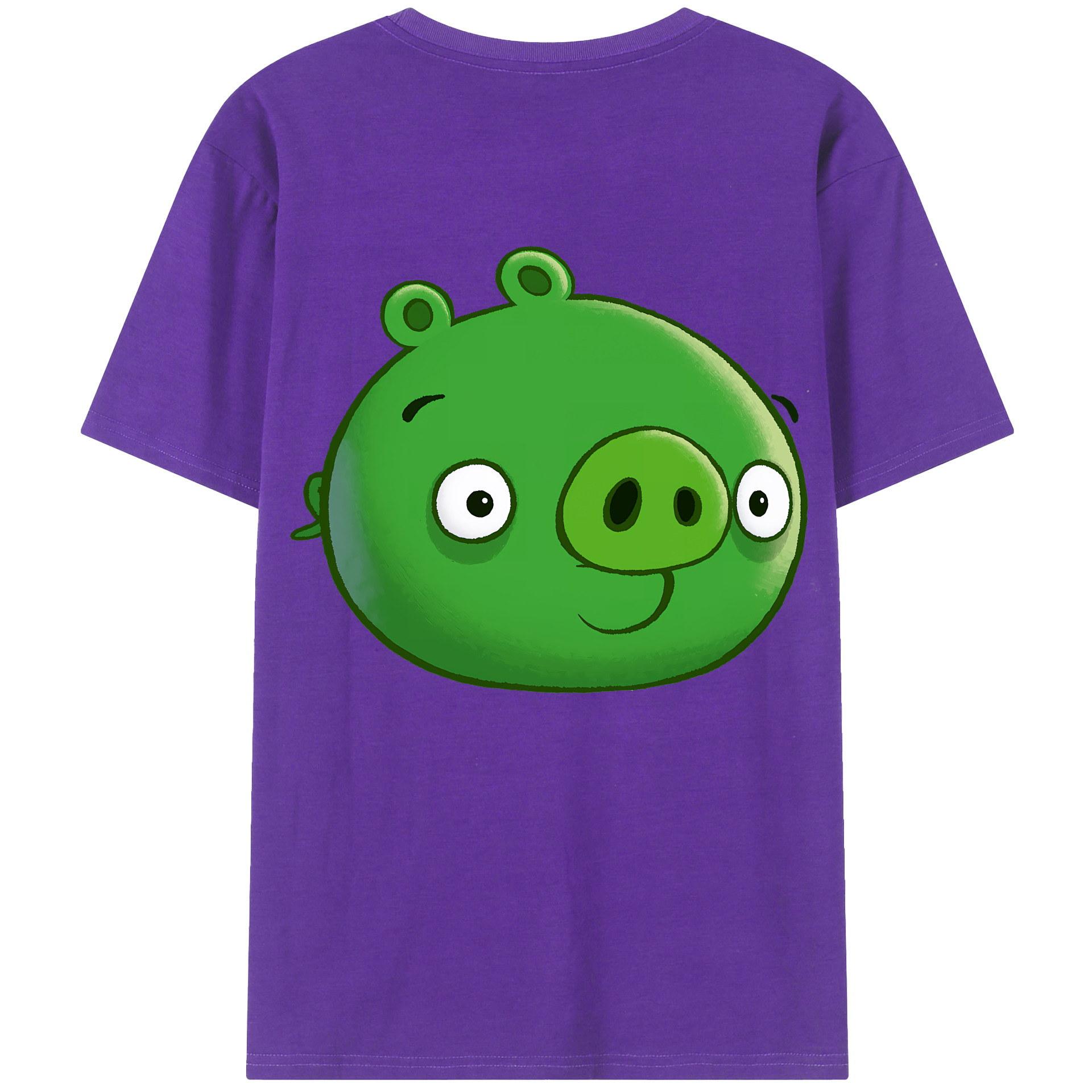 （画像用） Angry Birds アングリーバード 綿100％ メンズ半袖Tシャツ（バックプリント） 通気性