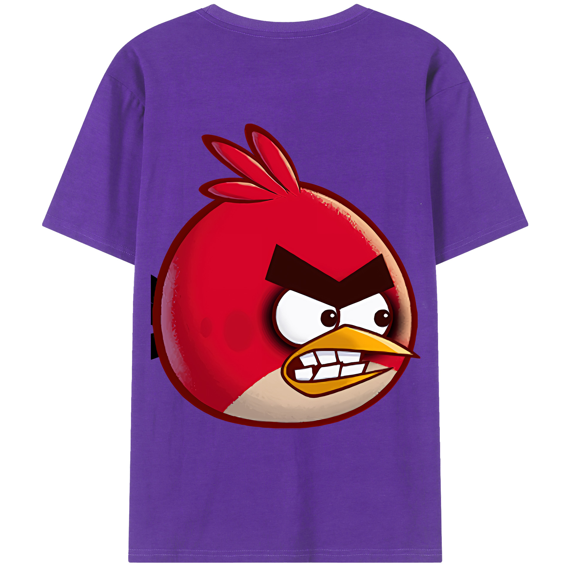 （画像用） Angry Birds アングリーバード 綿100％ メンズ半袖Tシャツ（バックプリント） 通気性