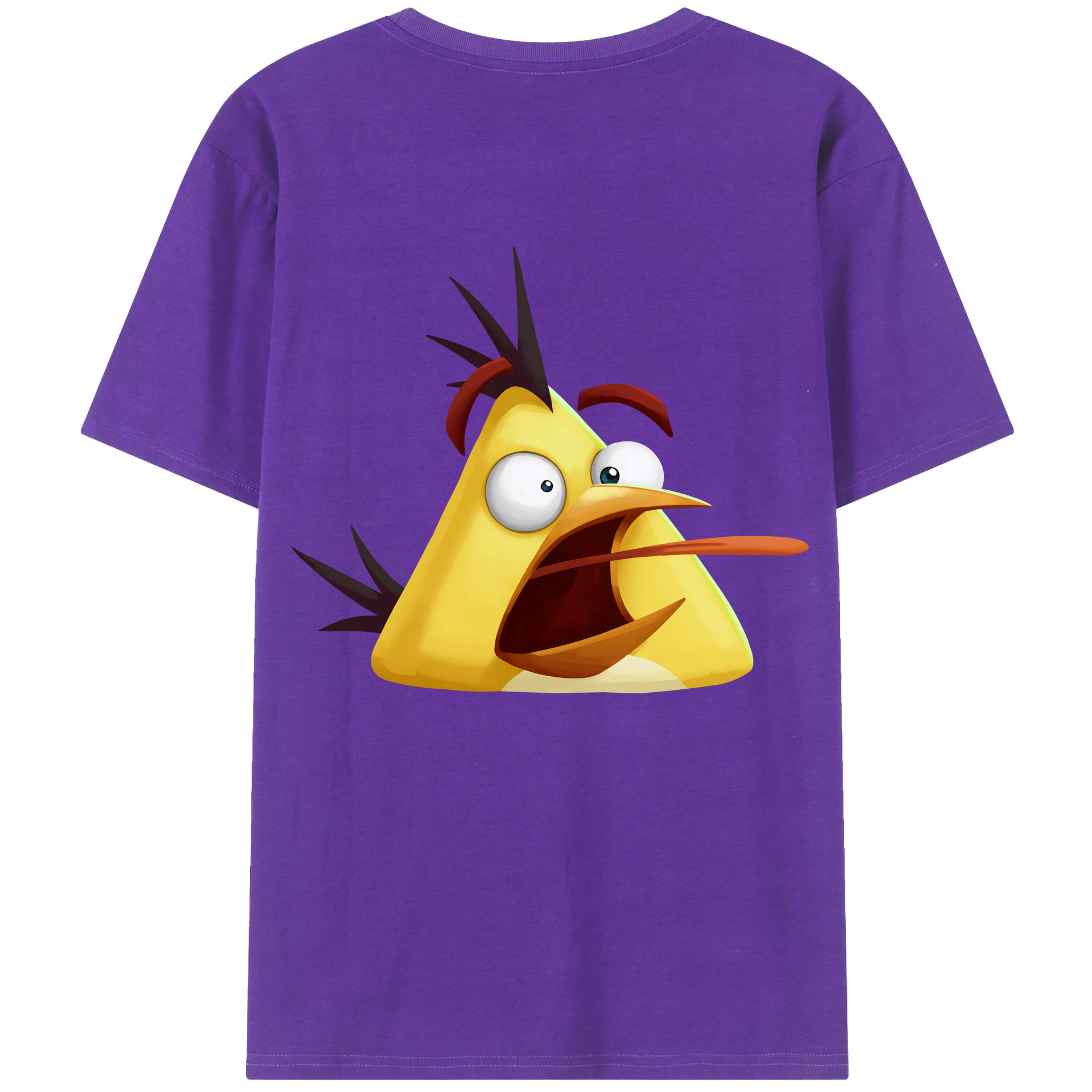 （画像用） Angry Birds アングリーバード 綿100％ メンズ半袖Tシャツ（バックプリント） 通気性