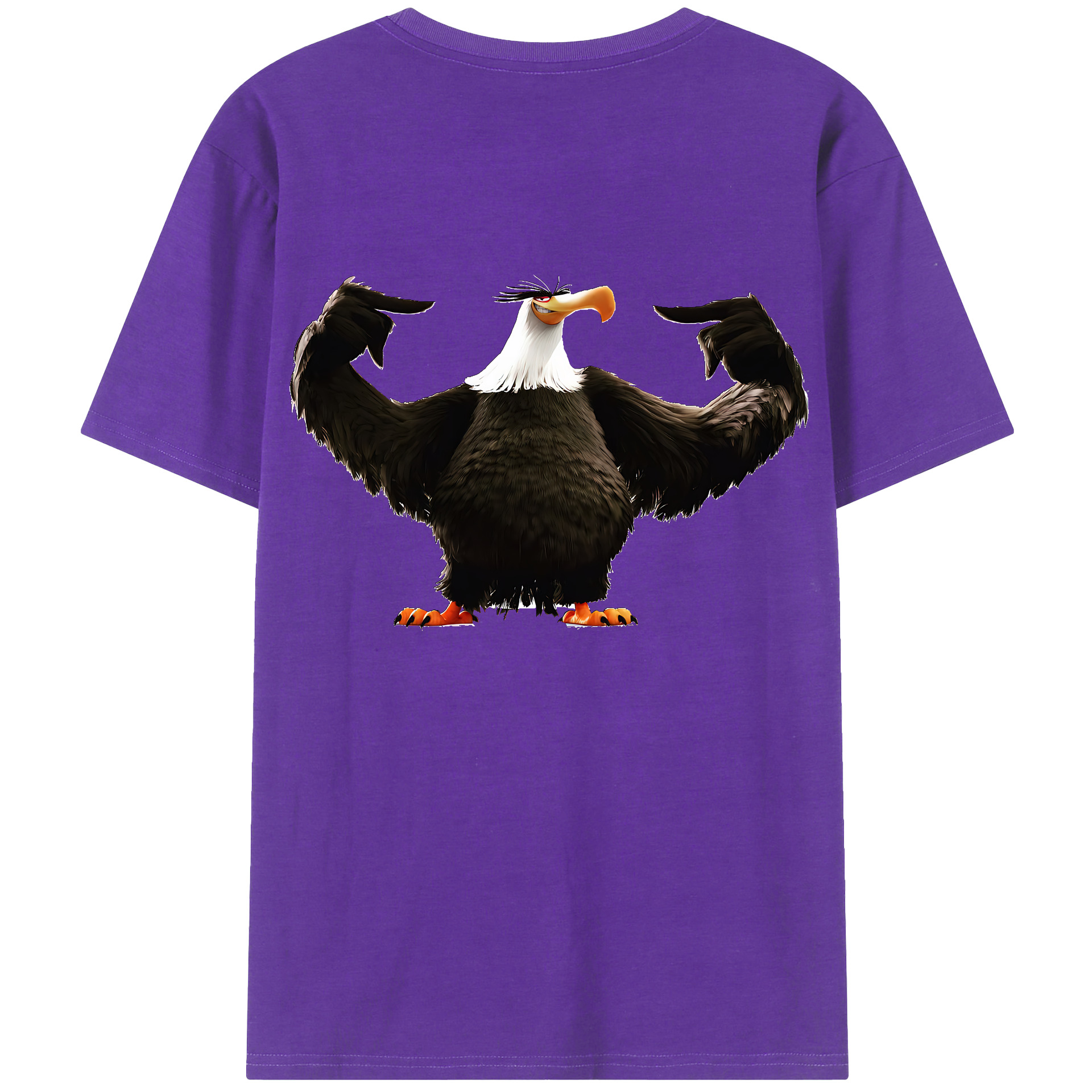 （画像用） Angry Birds アングリーバード 綿100％ メンズ半袖Tシャツ（バックプリント） 通気性