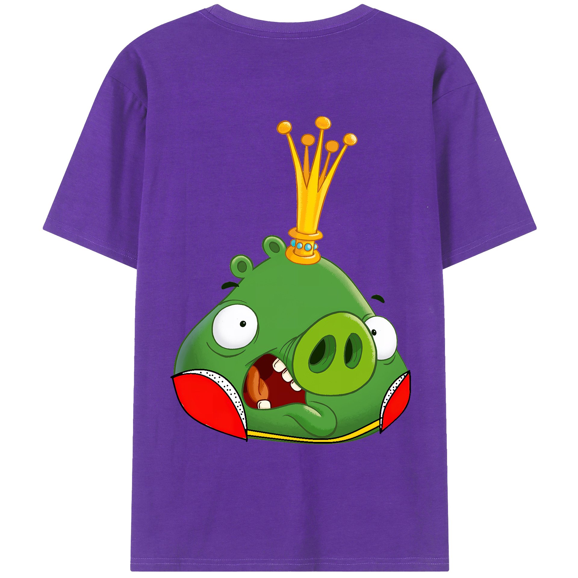 （画像用） Angry Birds アングリーバード 綿100％ メンズ半袖Tシャツ（バックプリント） 通気性