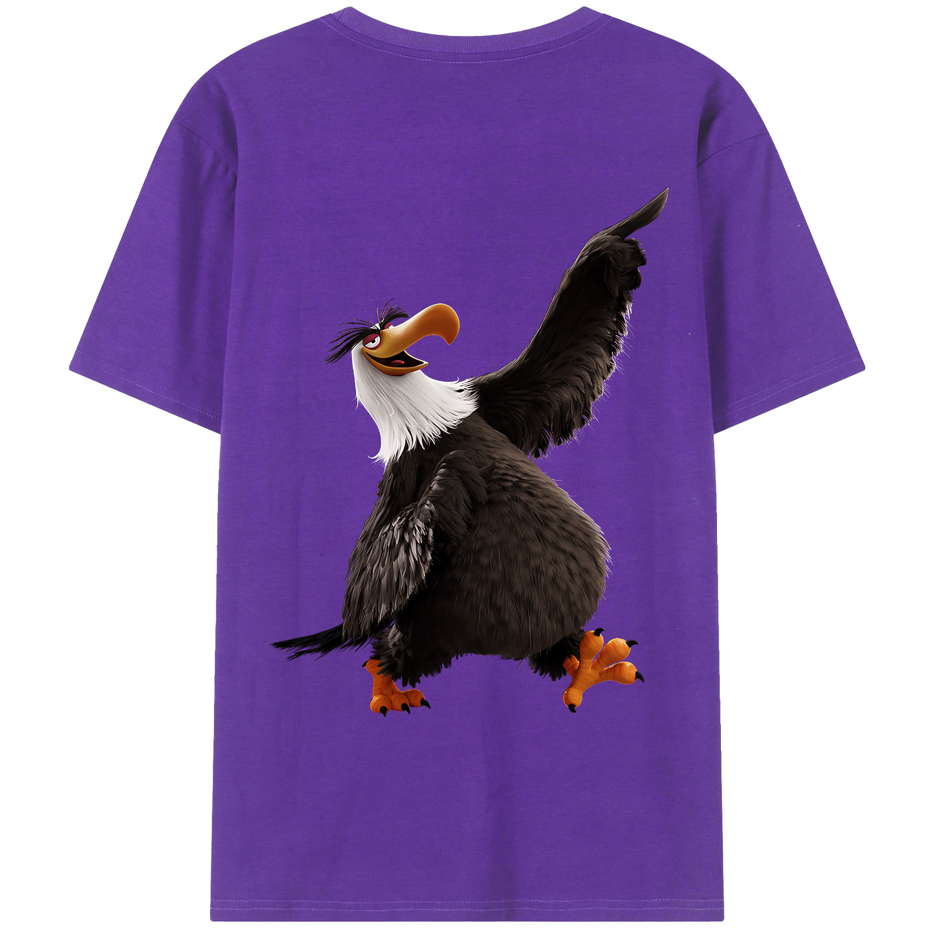 （画像用） Angry Birds アングリーバード 綿100％ メンズ半袖Tシャツ（バックプリント） 通気性