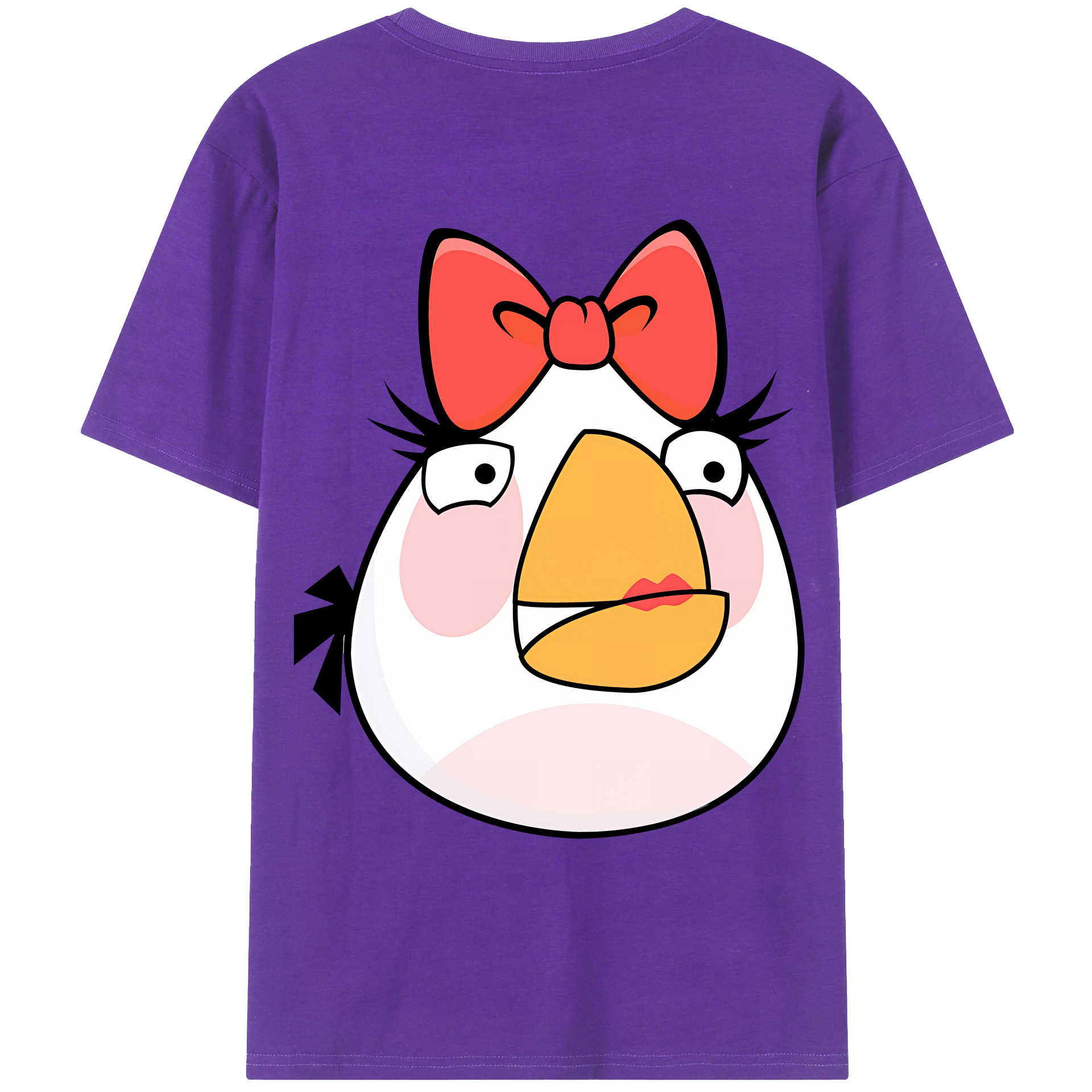 （画像用） Angry Birds アングリーバード 綿100％ メンズ半袖Tシャツ（バックプリント） 通気性