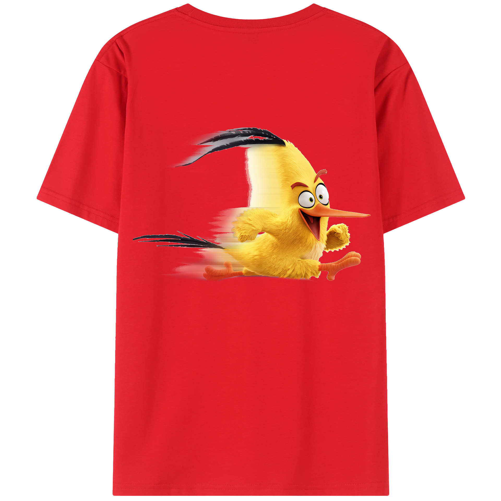 （画像用） Angry Birds アングリーバード 綿100％ メンズ半袖Tシャツ（バックプリント） 通気性
