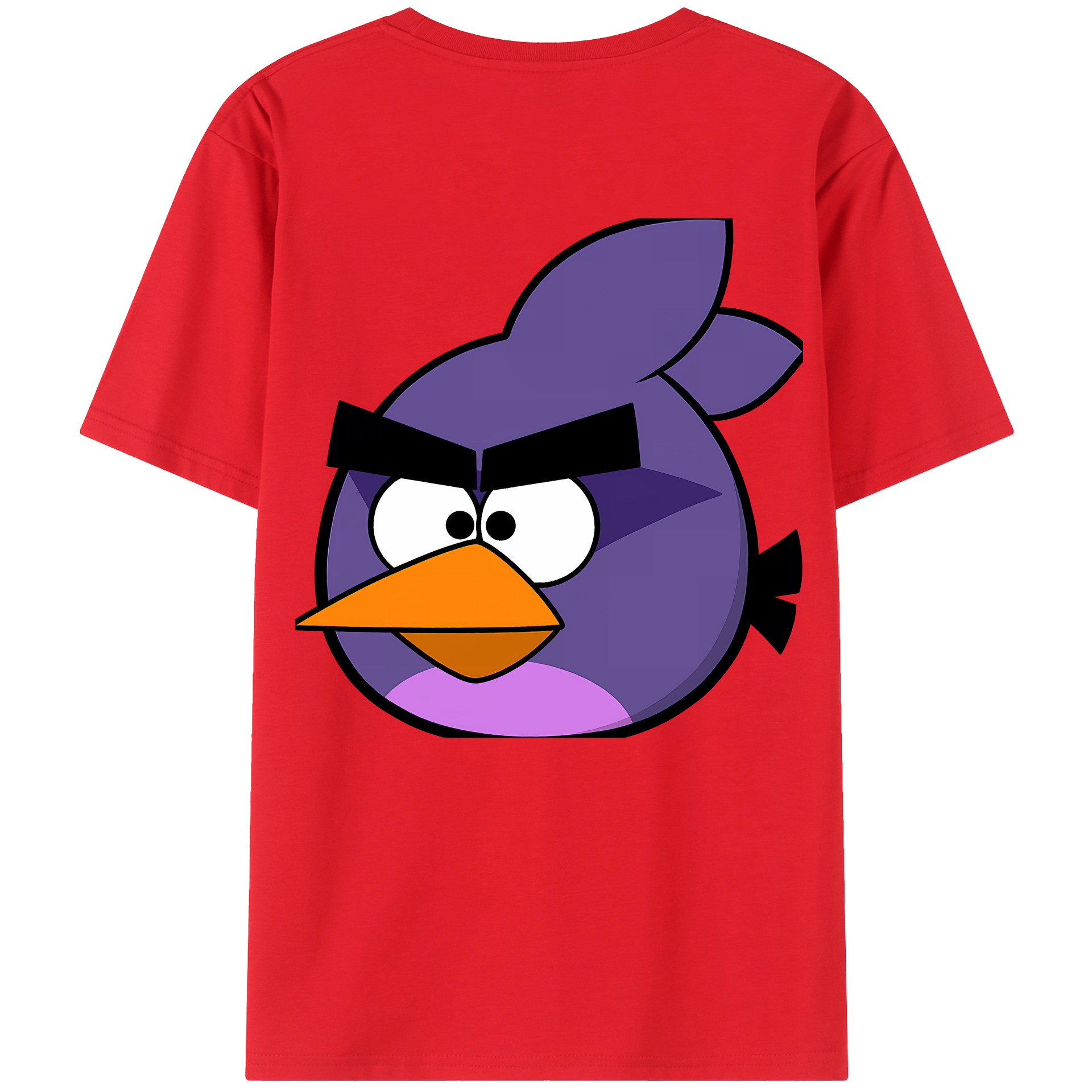 （画像用） Angry Birds アングリーバード 綿100％ メンズ半袖Tシャツ（バックプリント） 通気性