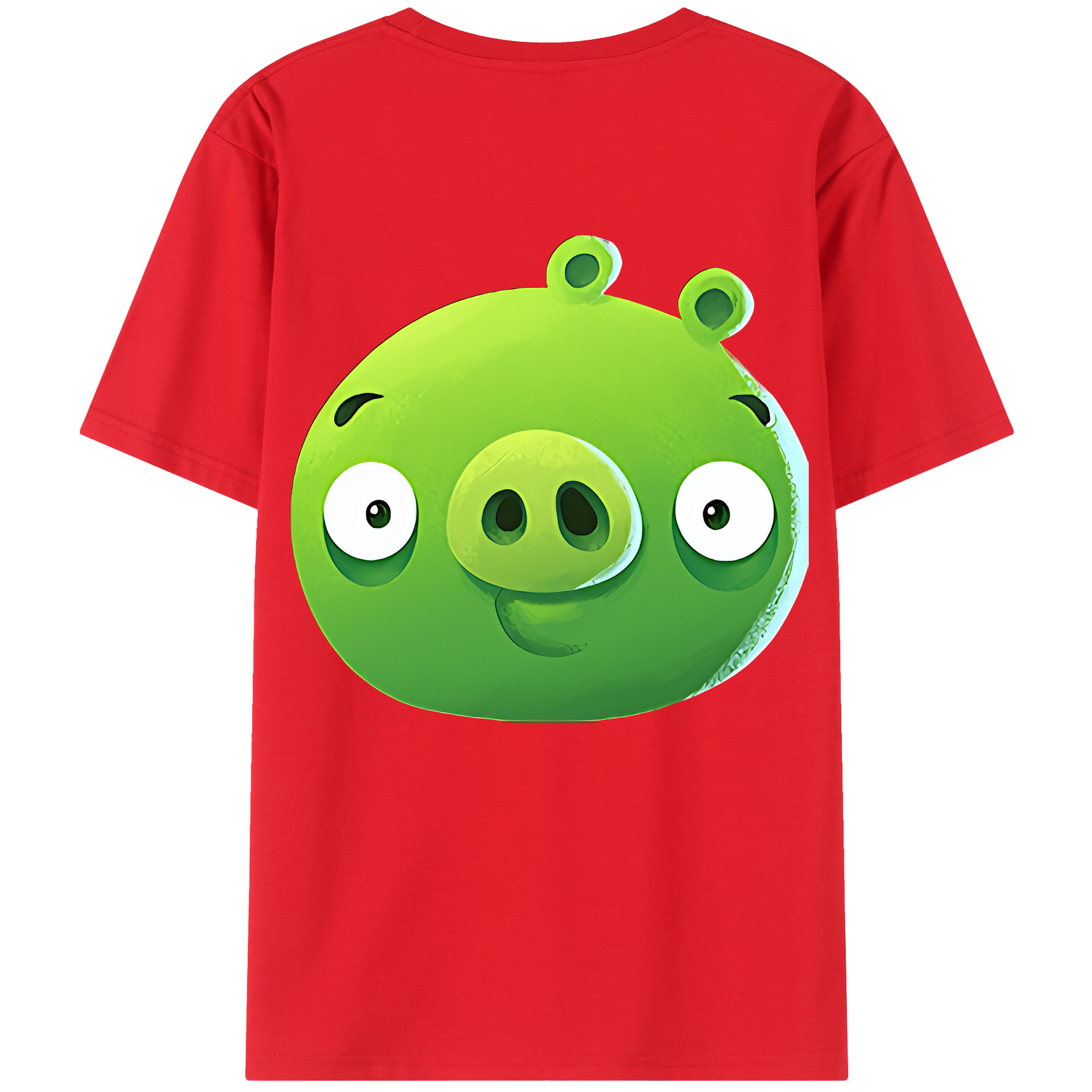 （画像用） Angry Birds アングリーバード 綿100％ メンズ半袖Tシャツ（バックプリント） 通気性