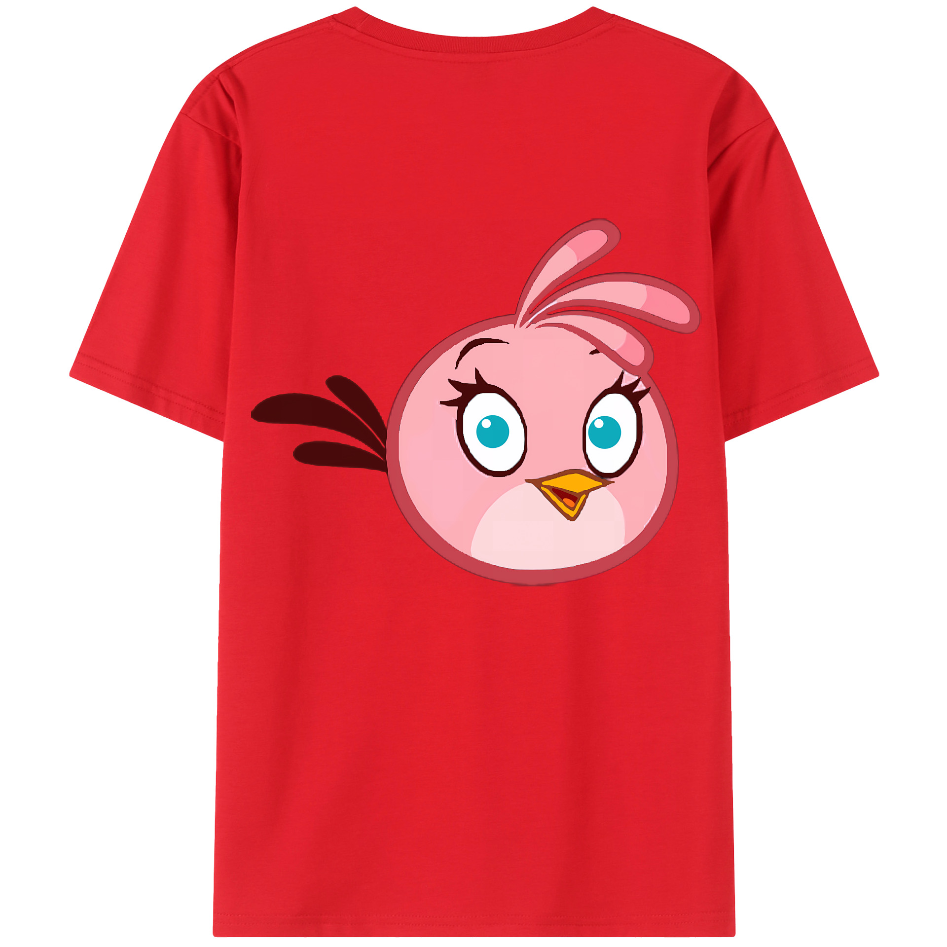 （画像用） Angry Birds アングリーバード 綿100％ メンズ半袖Tシャツ（バックプリント） 通気性