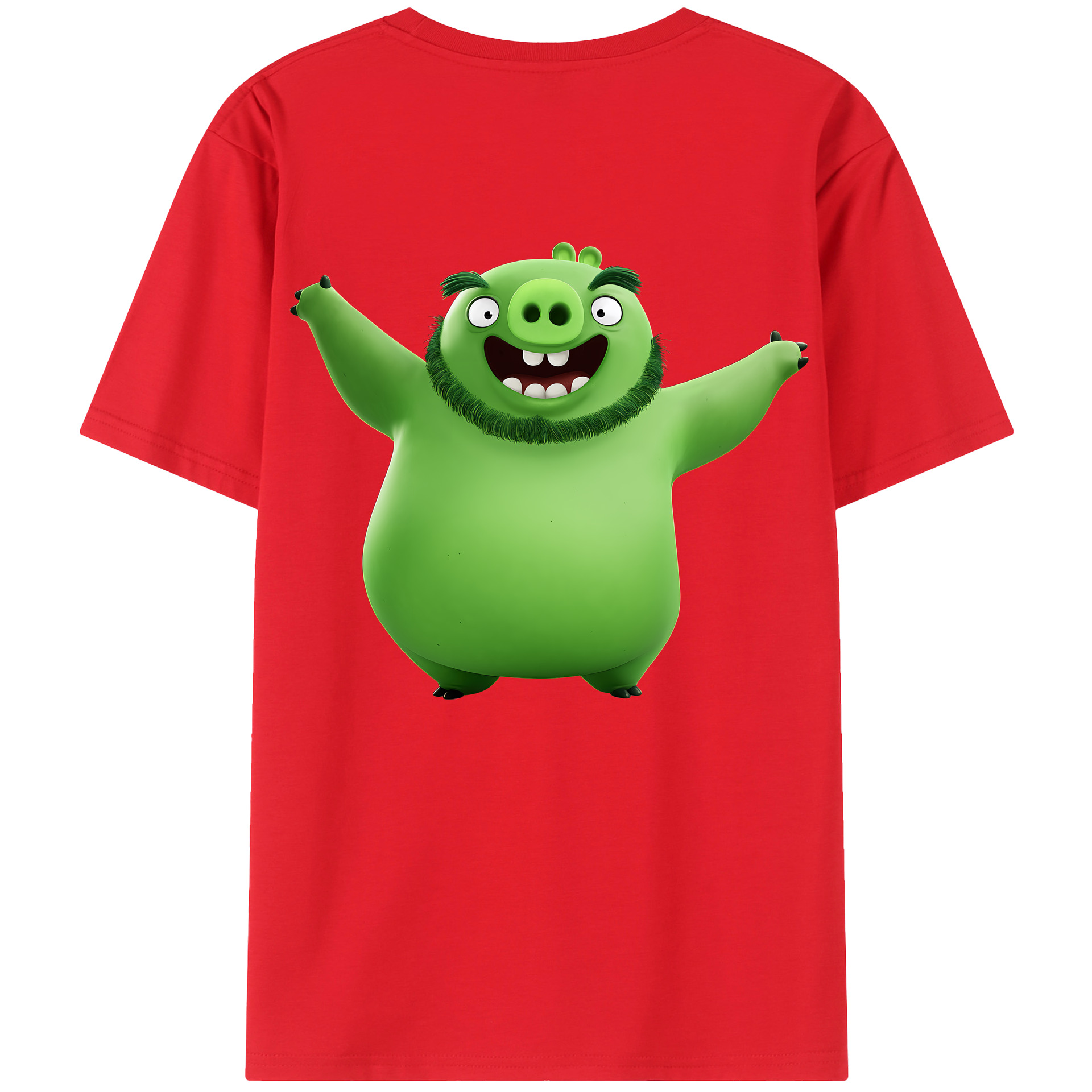 （画像用） Angry Birds アングリーバード 綿100％ メンズ半袖Tシャツ（バックプリント） 通気性