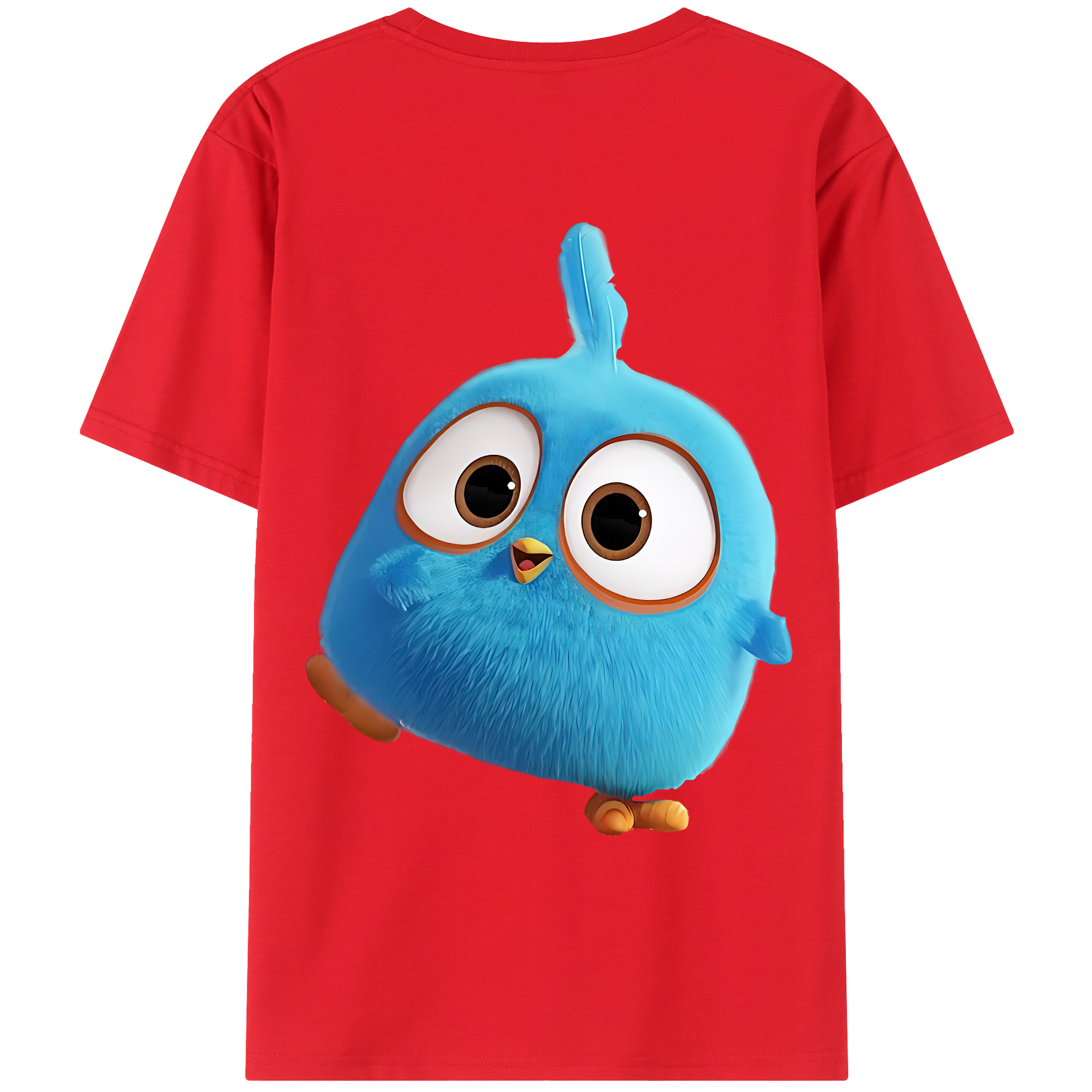 （画像用） Angry Birds アングリーバード 綿100％ メンズ半袖Tシャツ（バックプリント） 通気性