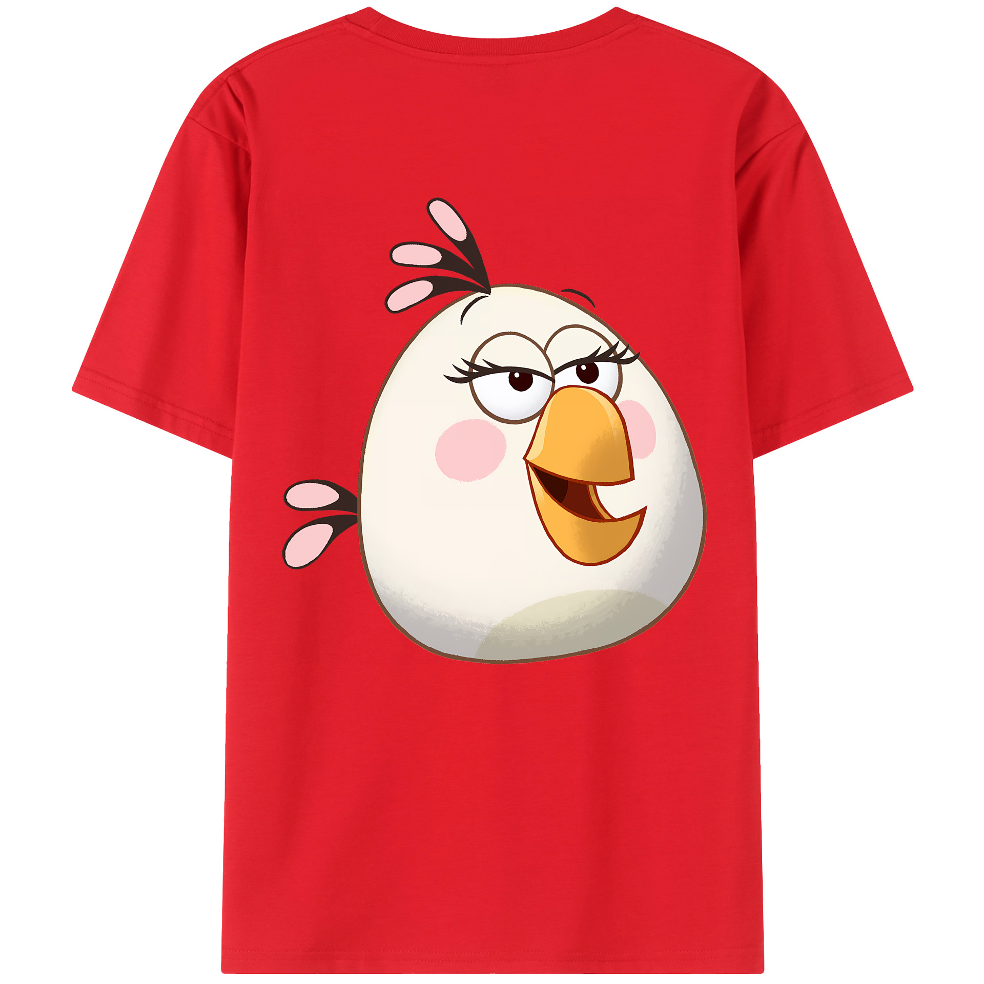 （画像用） Angry Birds アングリーバード 綿100％ メンズ半袖Tシャツ（バックプリント） 通気性