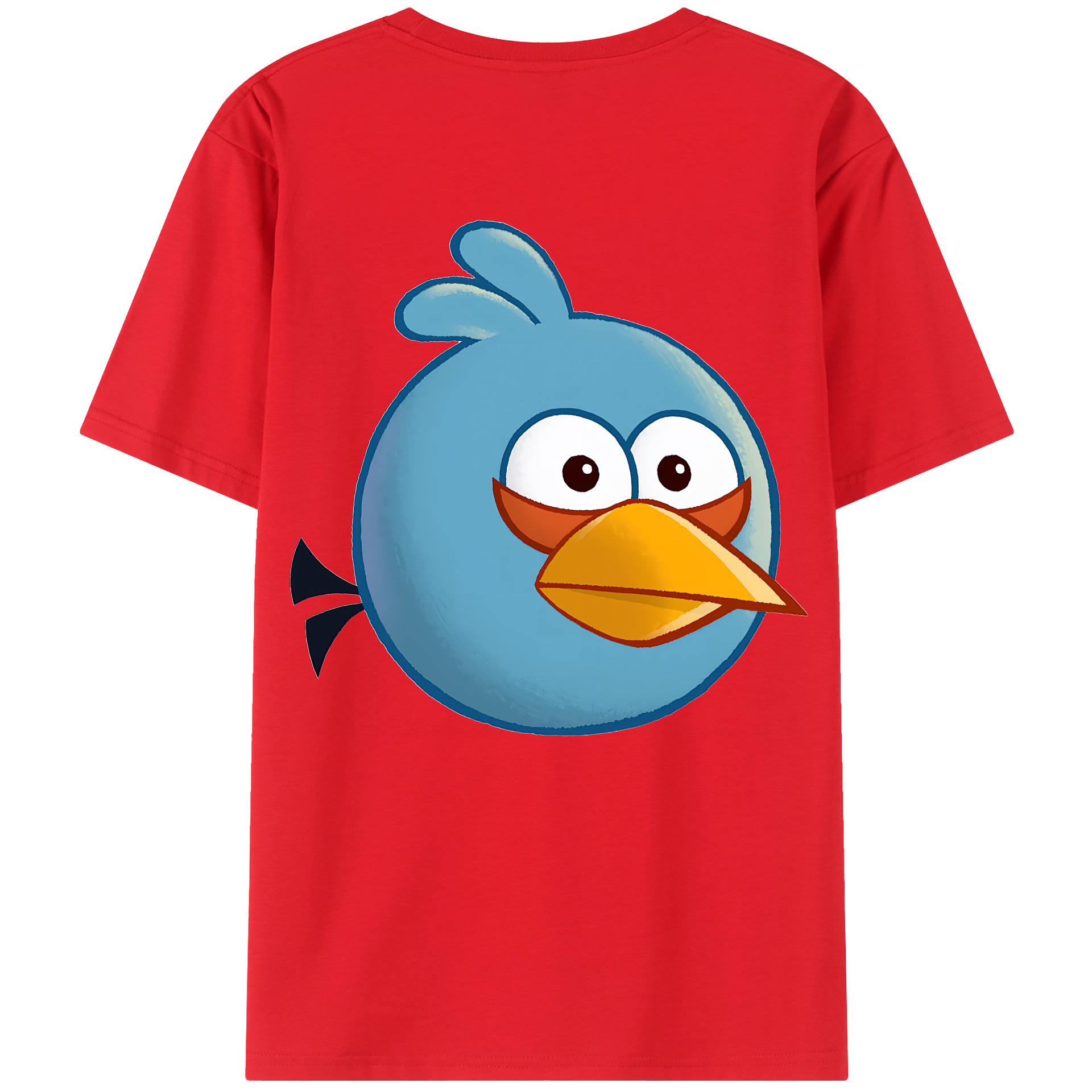 （画像用） Angry Birds アングリーバード 綿100％ メンズ半袖Tシャツ（バックプリント） 通気性