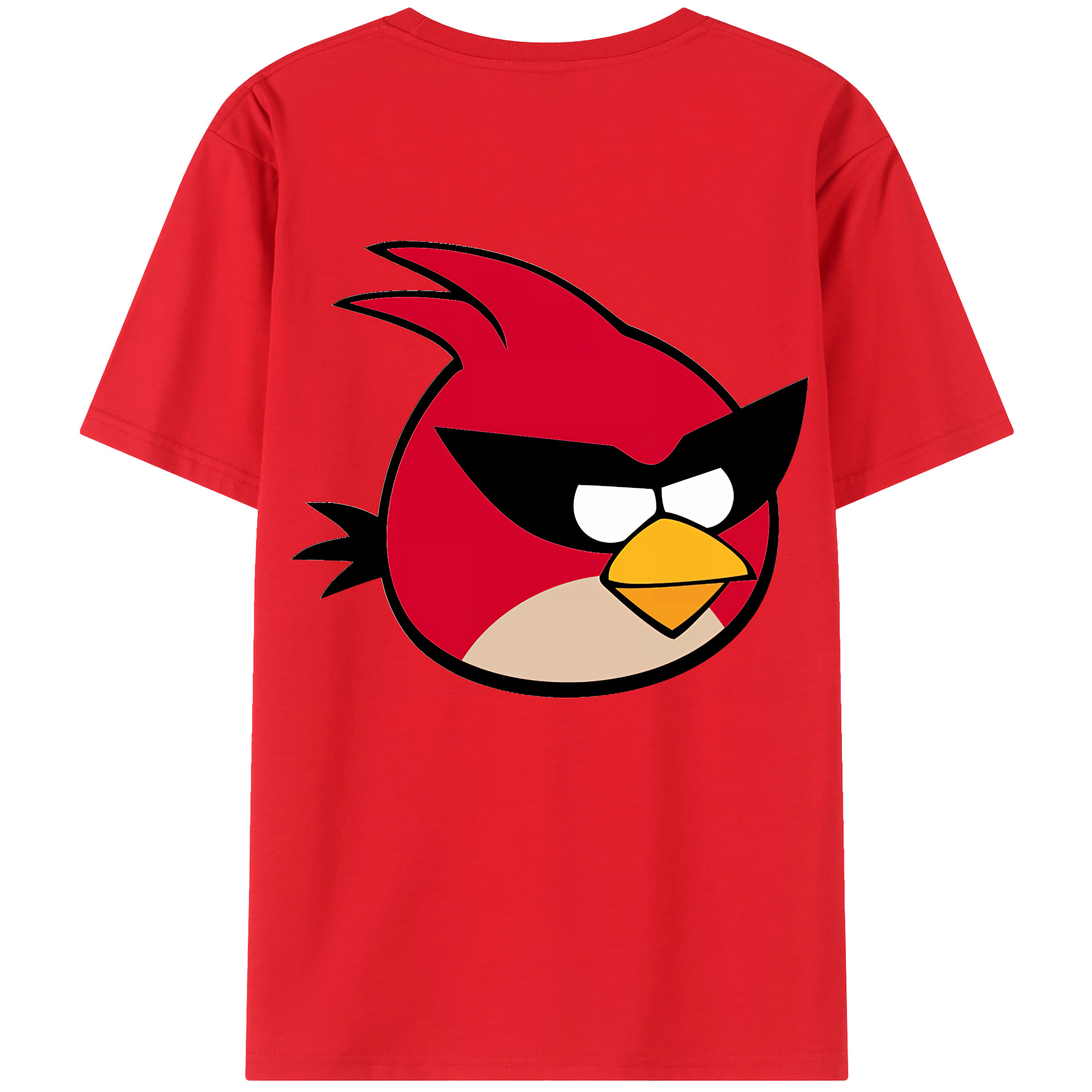 （画像用） Angry Birds アングリーバード 綿100％ メンズ半袖Tシャツ（バックプリント） 通気性