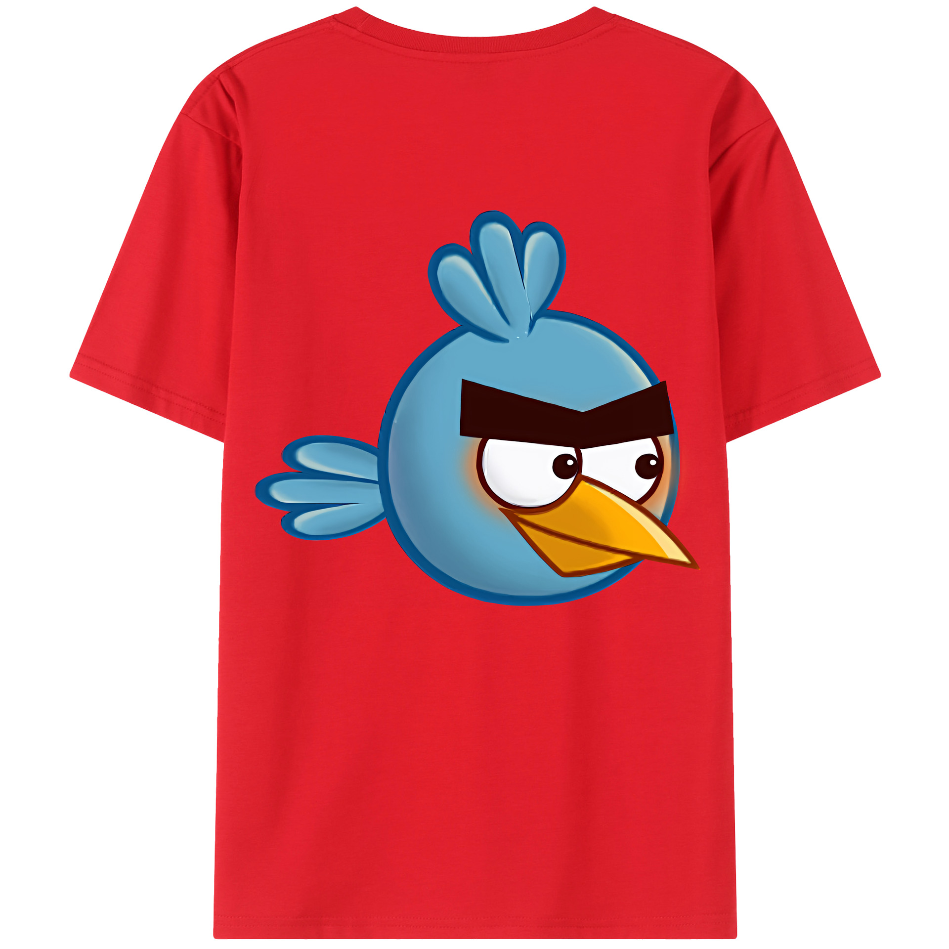 （画像用） Angry Birds アングリーバード 綿100％ メンズ半袖Tシャツ（バックプリント） 通気性