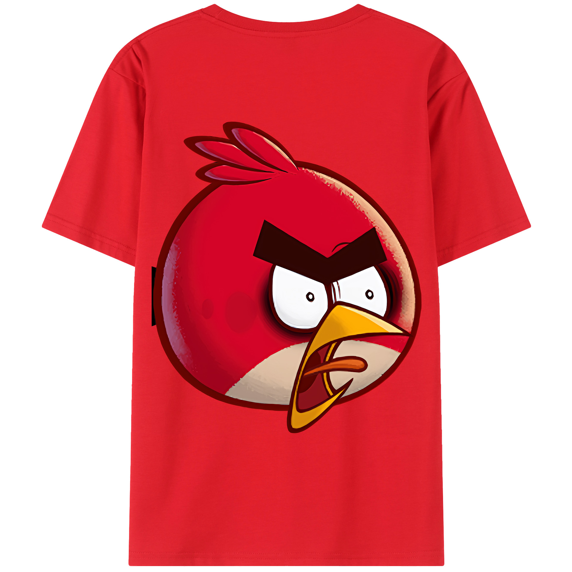 （画像用） Angry Birds アングリーバード 綿100％ メンズ半袖Tシャツ（バックプリント） 通気性