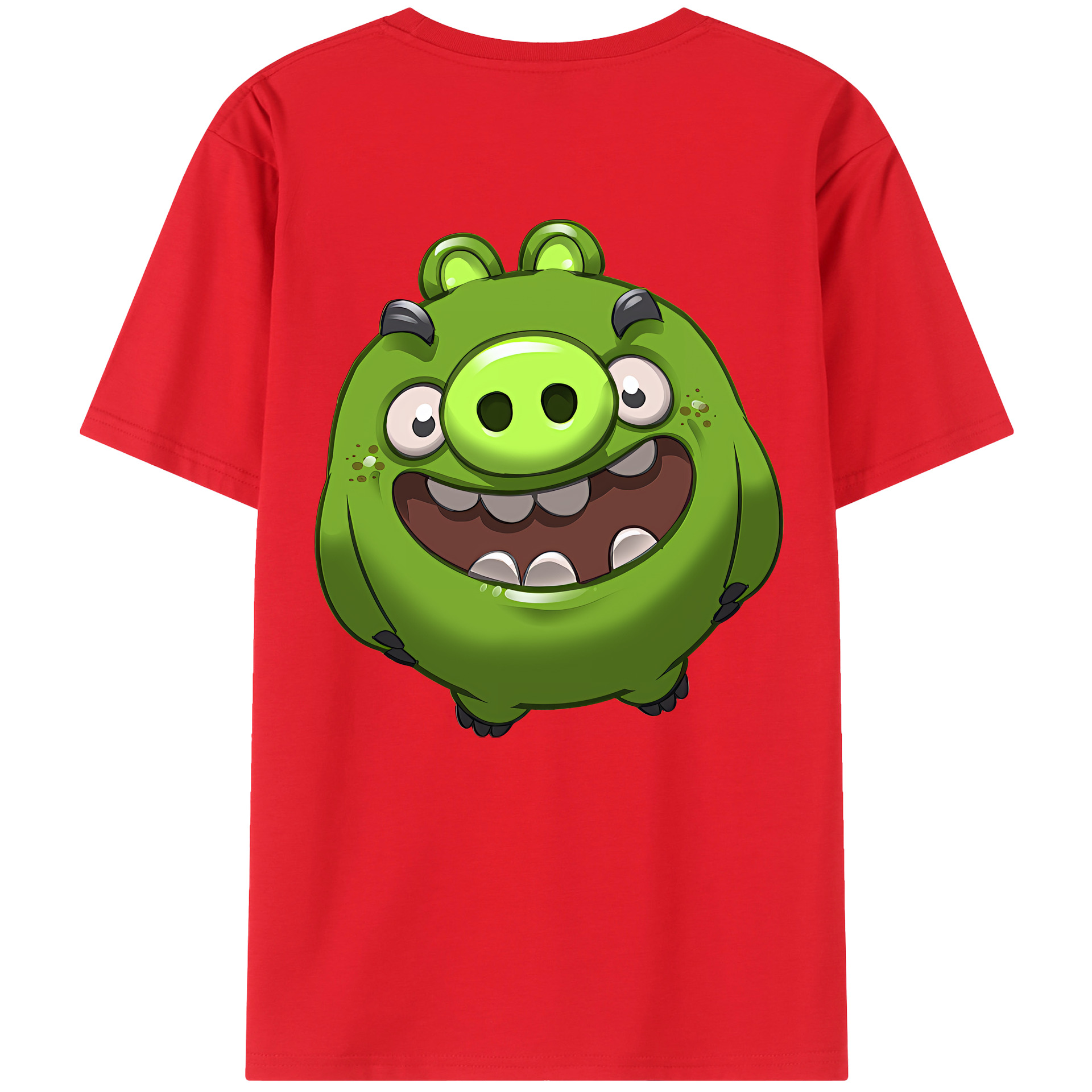 （画像用） Angry Birds アングリーバード 綿100％ メンズ半袖Tシャツ（バックプリント） 通気性