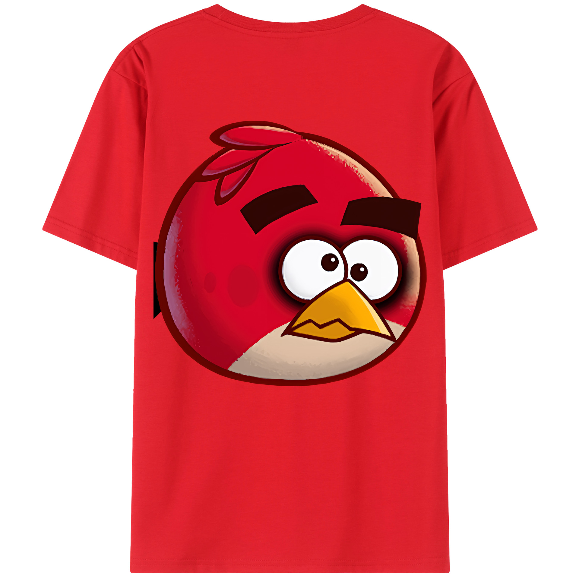 （画像用） Angry Birds アングリーバード 綿100％ メンズ半袖Tシャツ（バックプリント） 通気性
