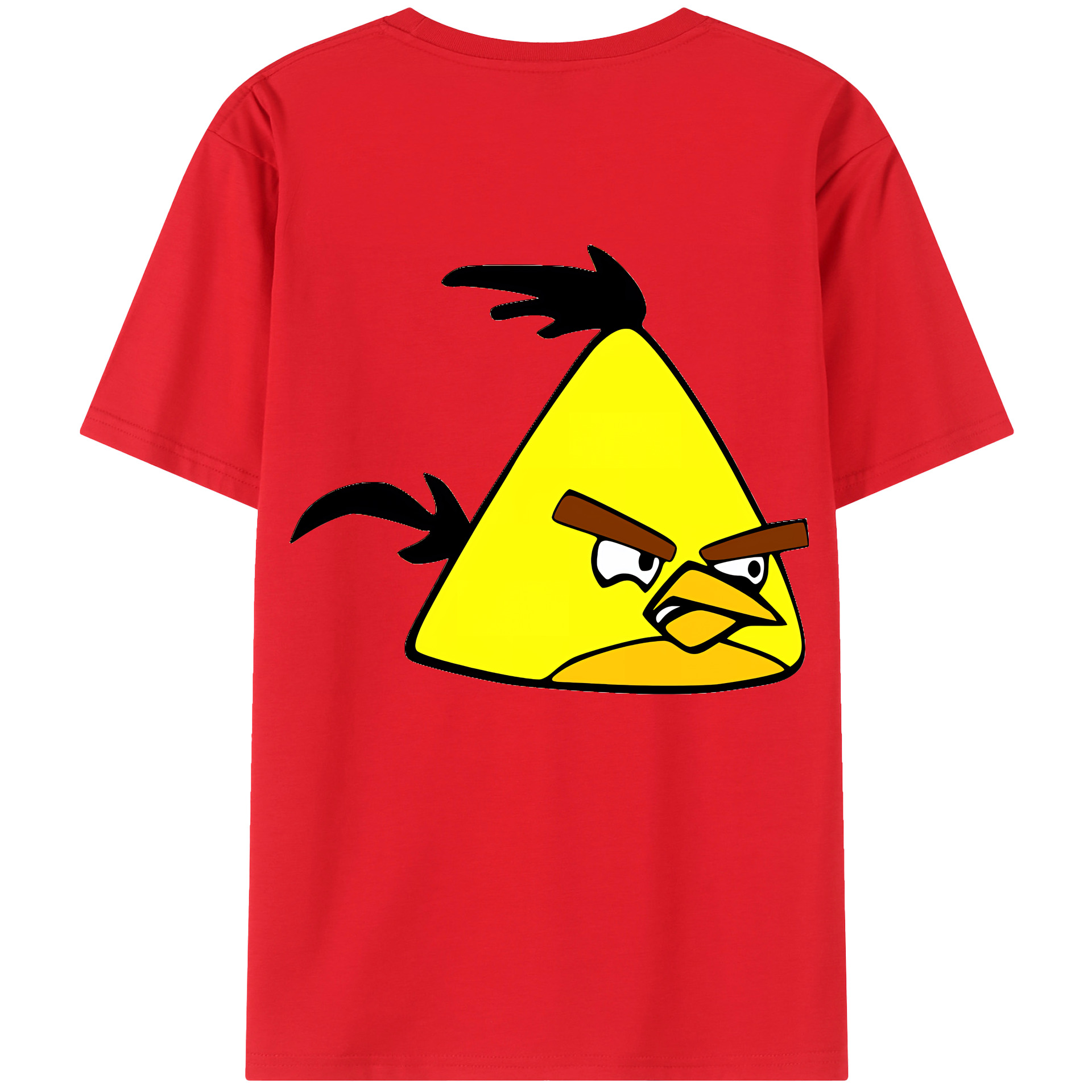 （画像用） Angry Birds アングリーバード 綿100％ メンズ半袖Tシャツ（バックプリント） 通気性