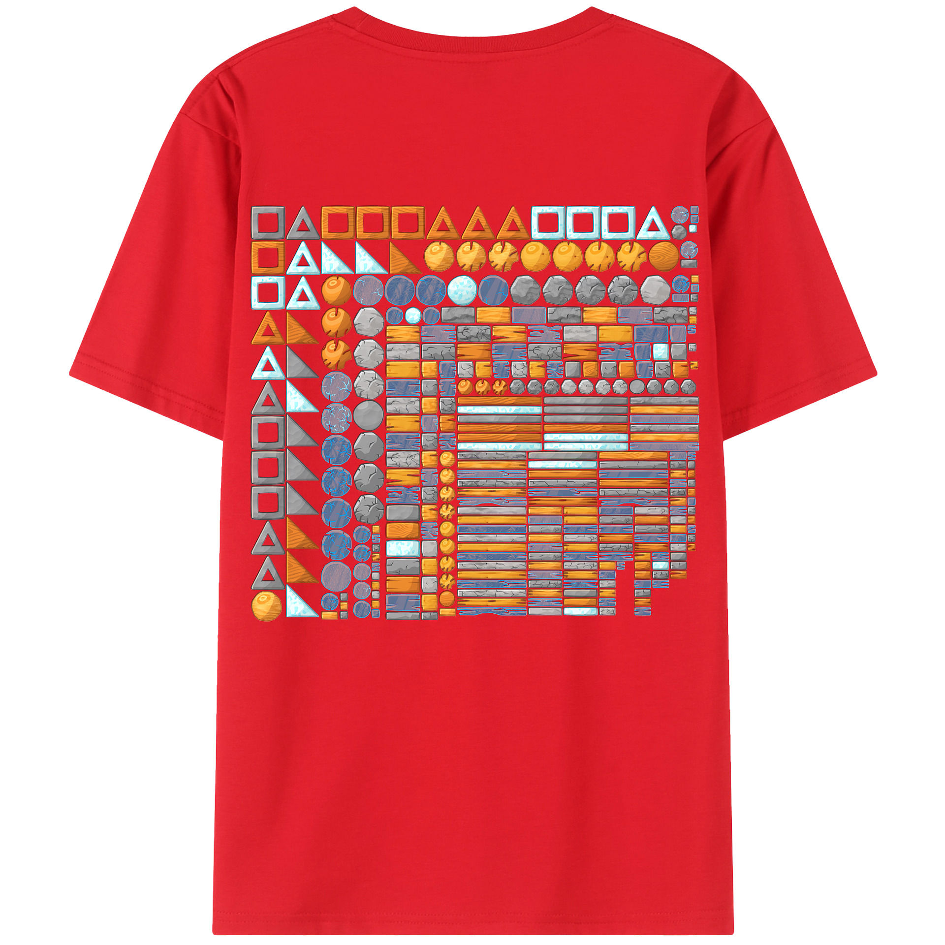 （画像用） Angry Birds アングリーバード 綿100％ メンズ半袖Tシャツ（バックプリント） 通気性